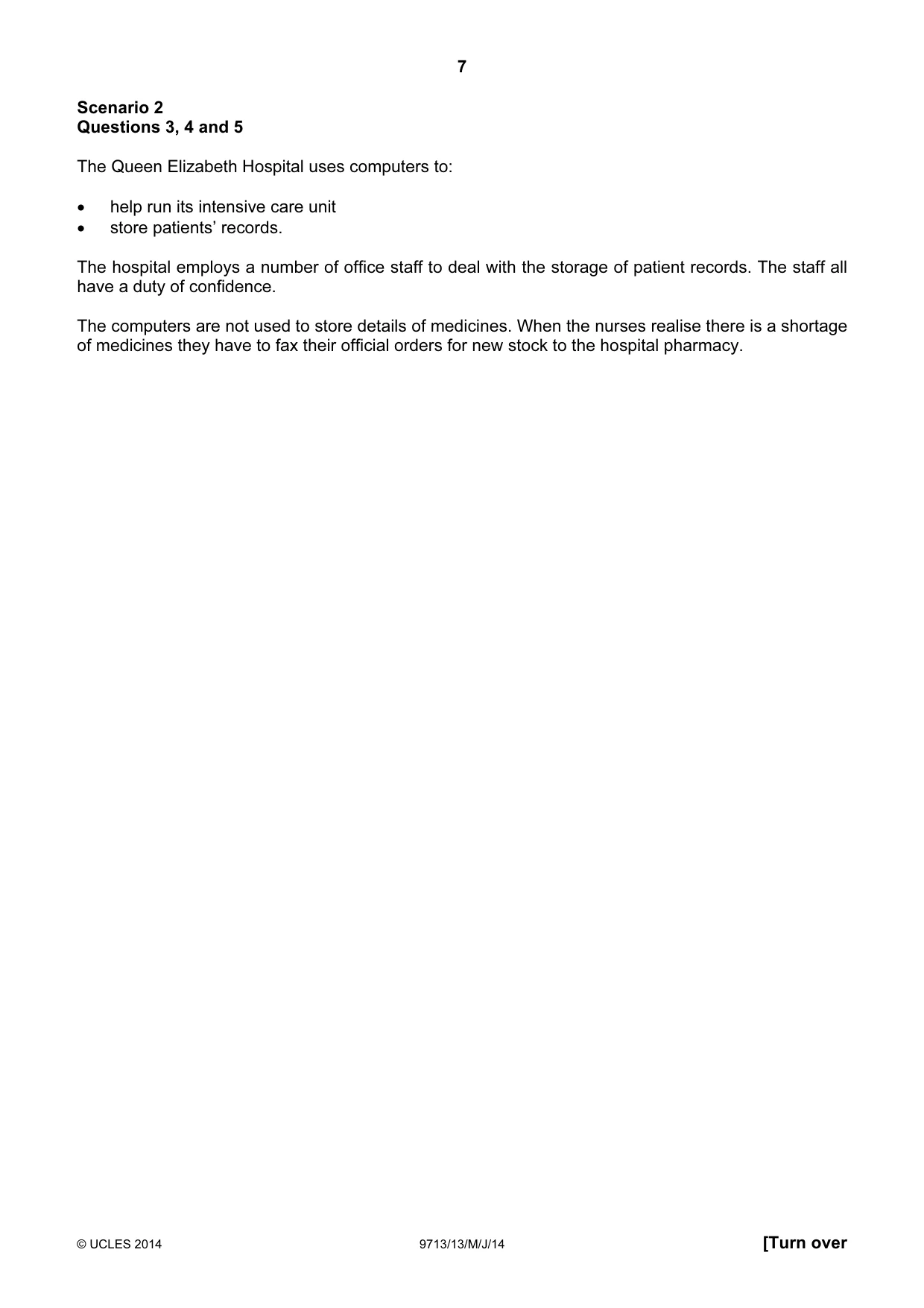 Cambridge A Level Applied Information and Communication Technology 9713 2014 May/June Paper 1 · Variant 3 question paper, page 7 of 16