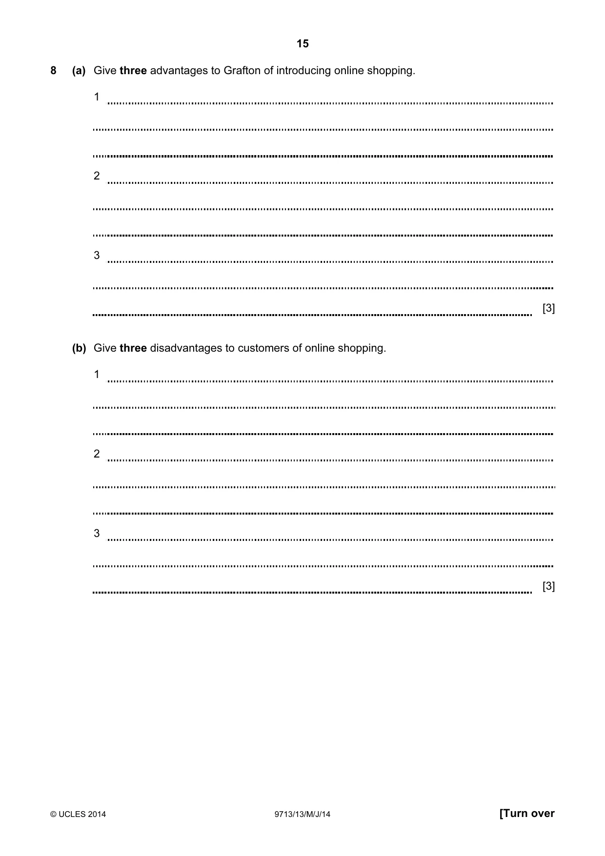 Cambridge A Level Applied Information and Communication Technology 9713 2014 May/June Paper 1 · Variant 3 question paper, page 15 of 16