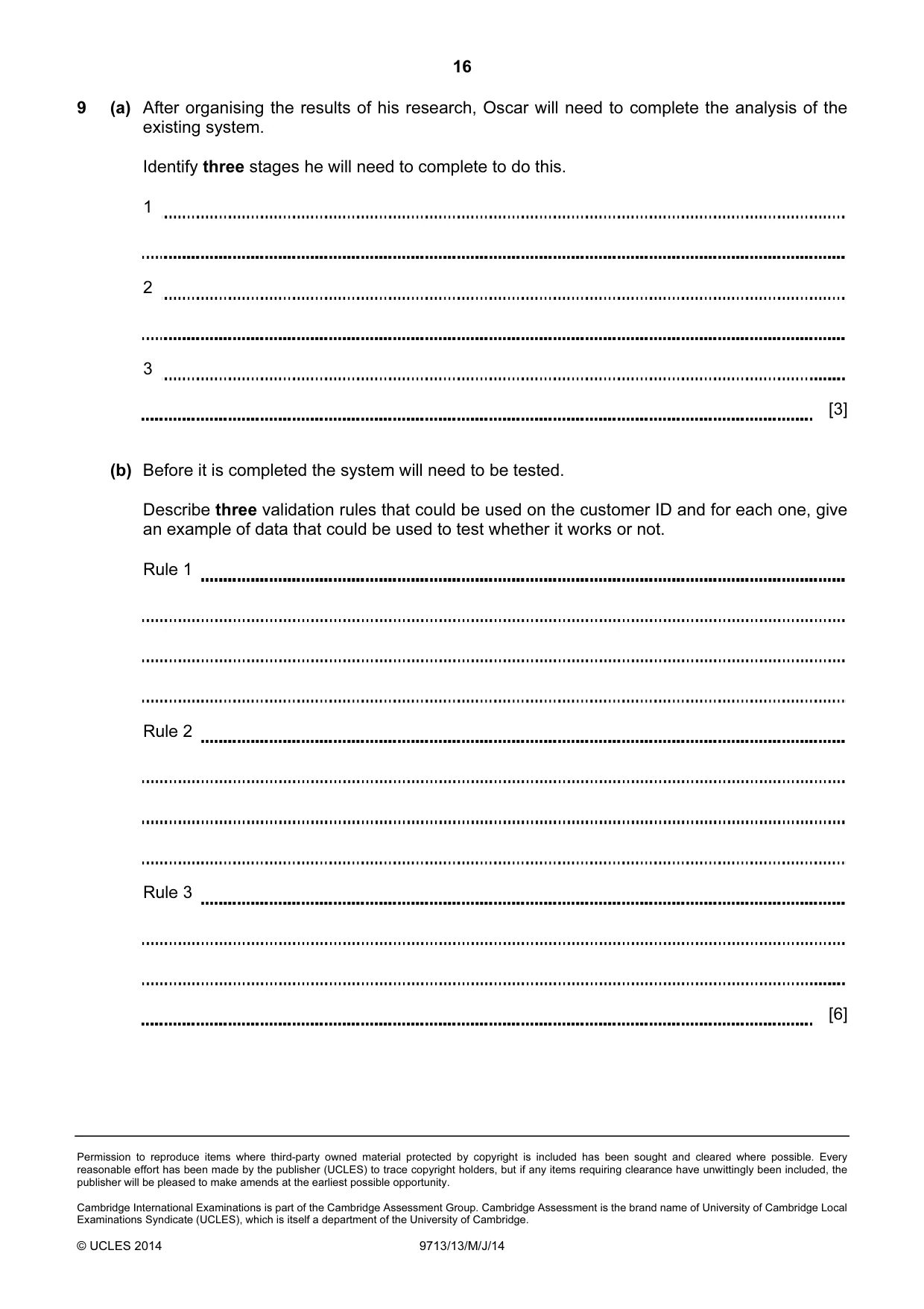 Cambridge A Level Applied Information and Communication Technology 9713 2014 May/June Paper 1 · Variant 3 question paper, page 16 of 16
