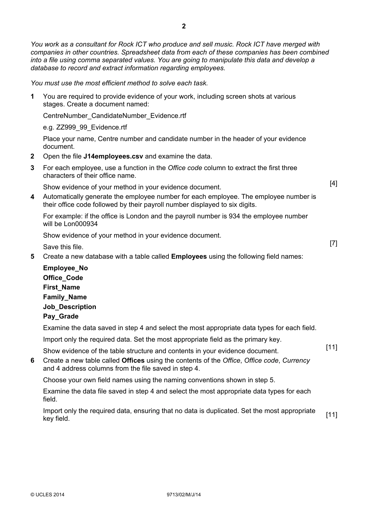 Cambridge A Level Applied Information and Communication Technology 9713 2014 May/June Paper 2 · Variant 1 question paper, page 2 of 4