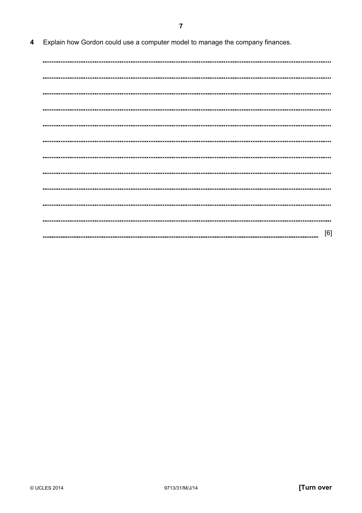 Cambridge A Level Applied Information and Communication Technology 9713 2014 May/June Paper 3 · Variant 1 question paper, page 7 of 16