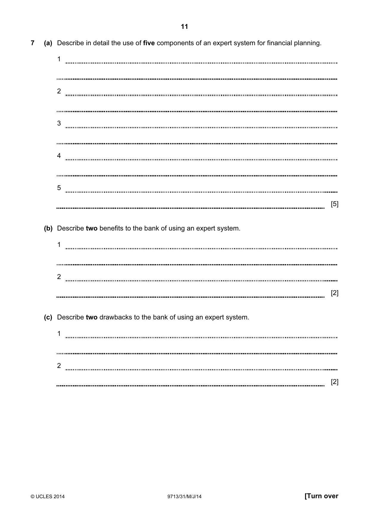 Cambridge A Level Applied Information and Communication Technology 9713 2014 May/June Paper 3 · Variant 1 question paper, page 11 of 16