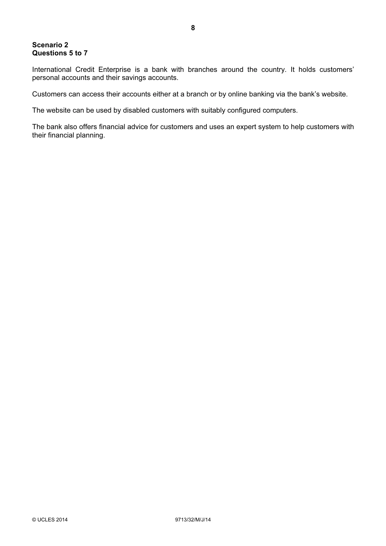 Cambridge A Level Applied Information and Communication Technology 9713 2014 May/June Paper 3 · Variant 2 question paper, page 8 of 16