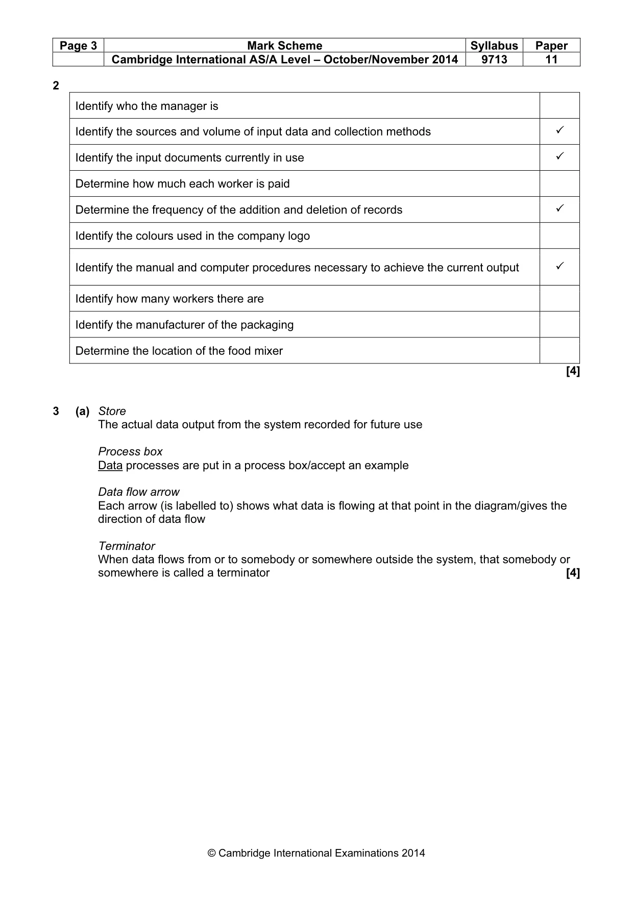 Mark scheme, page 3 of 8