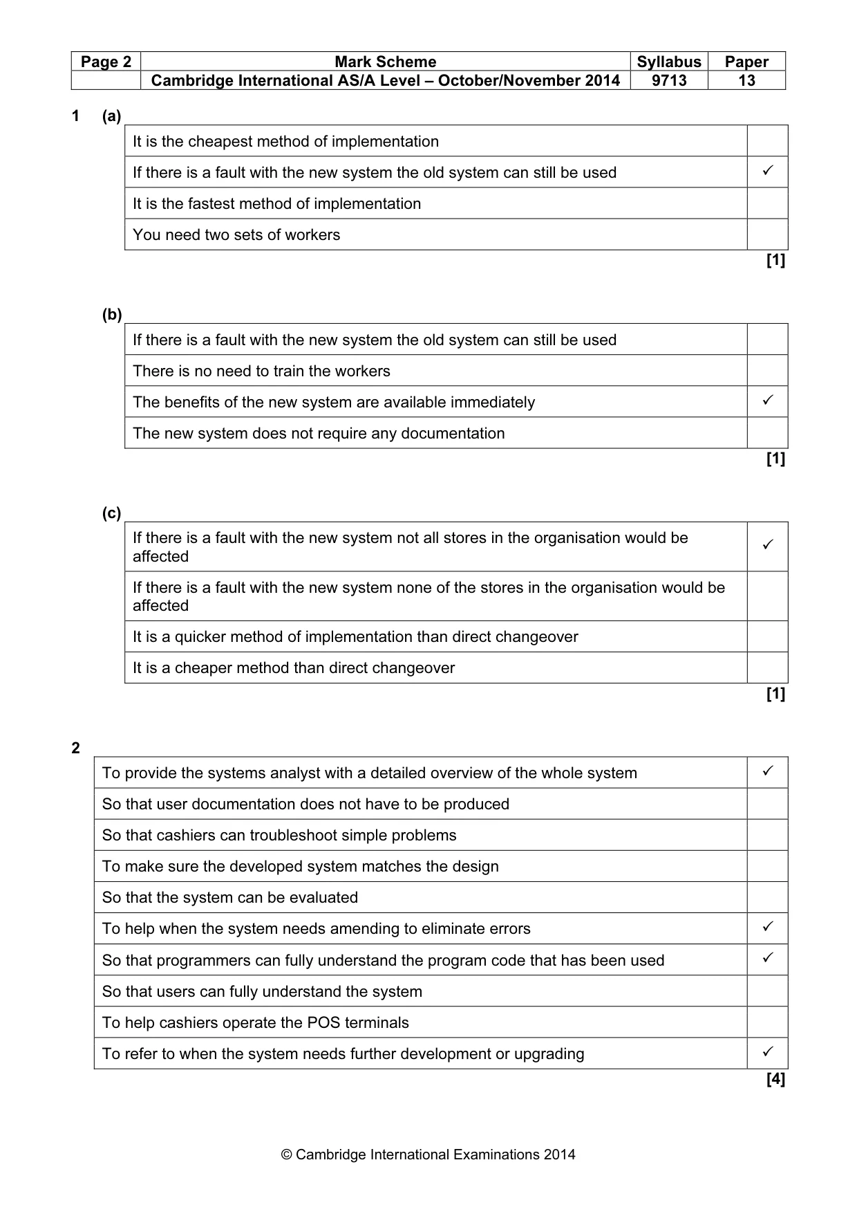 Mark scheme, page 2 of 7