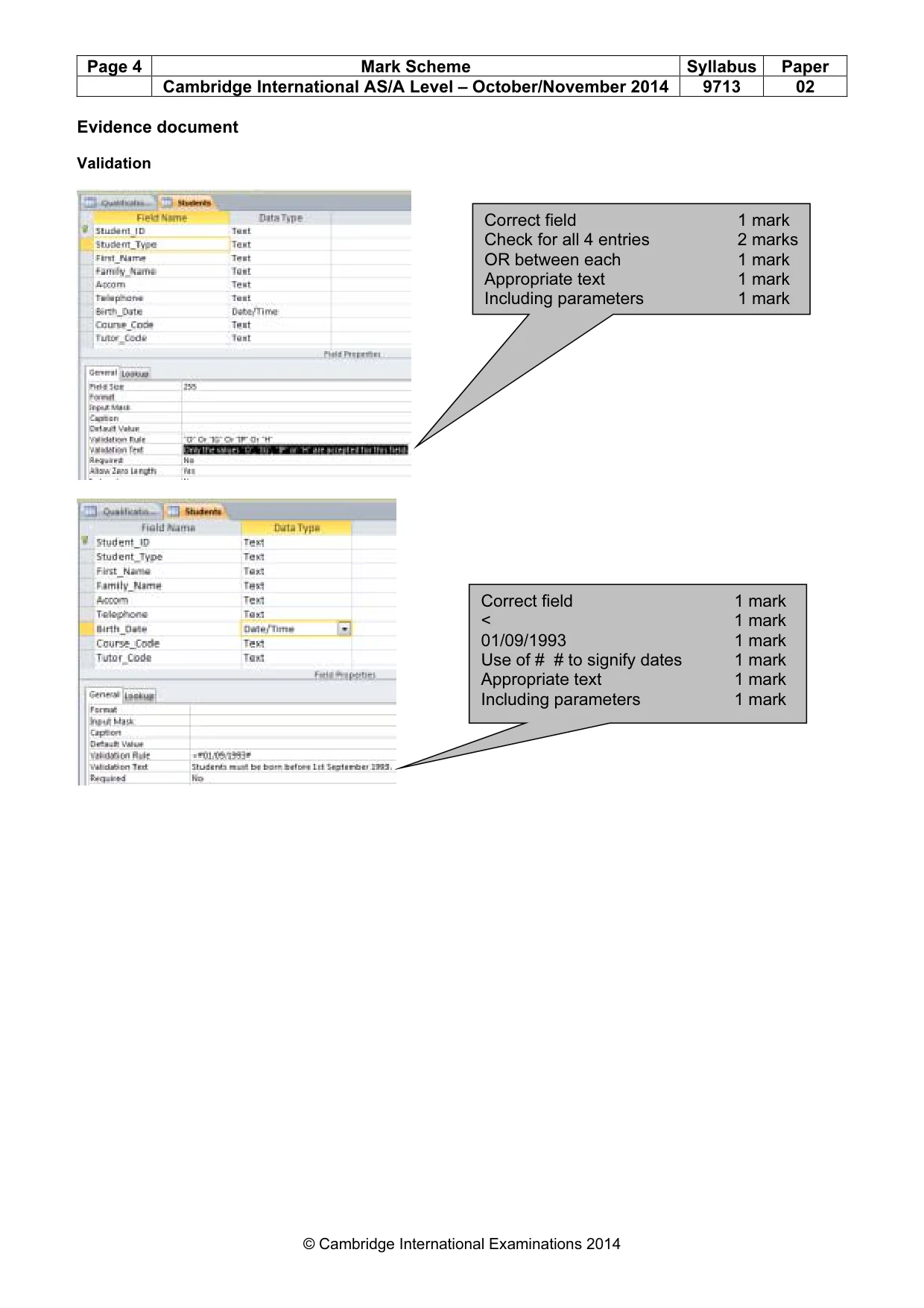 Mark scheme, page 4 of 11