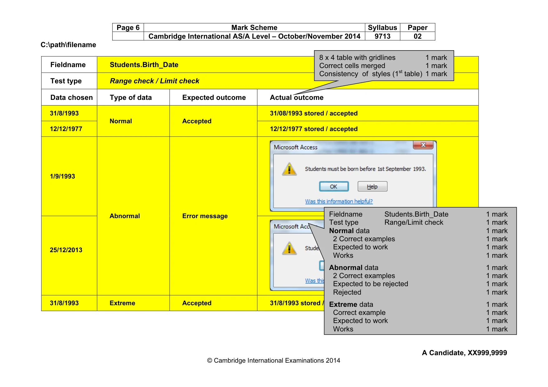 Mark scheme, page 6 of 11