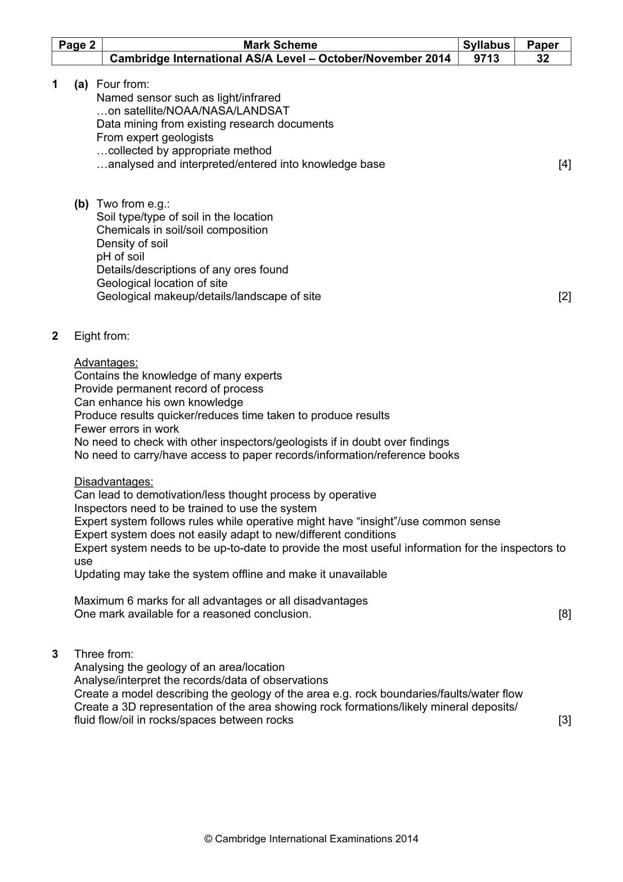 Mark scheme, page 2 of 7