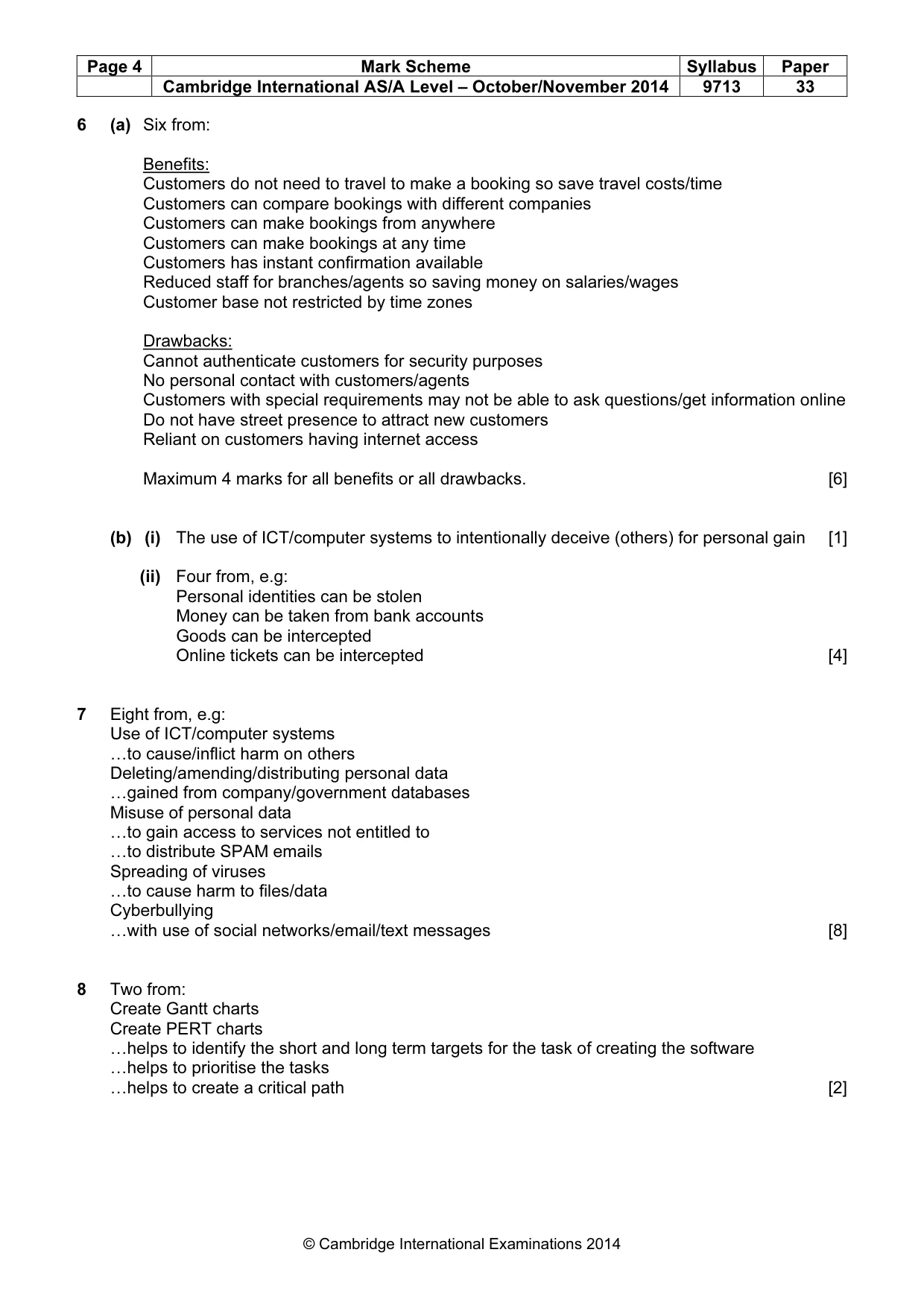 Mark scheme, page 4 of 7