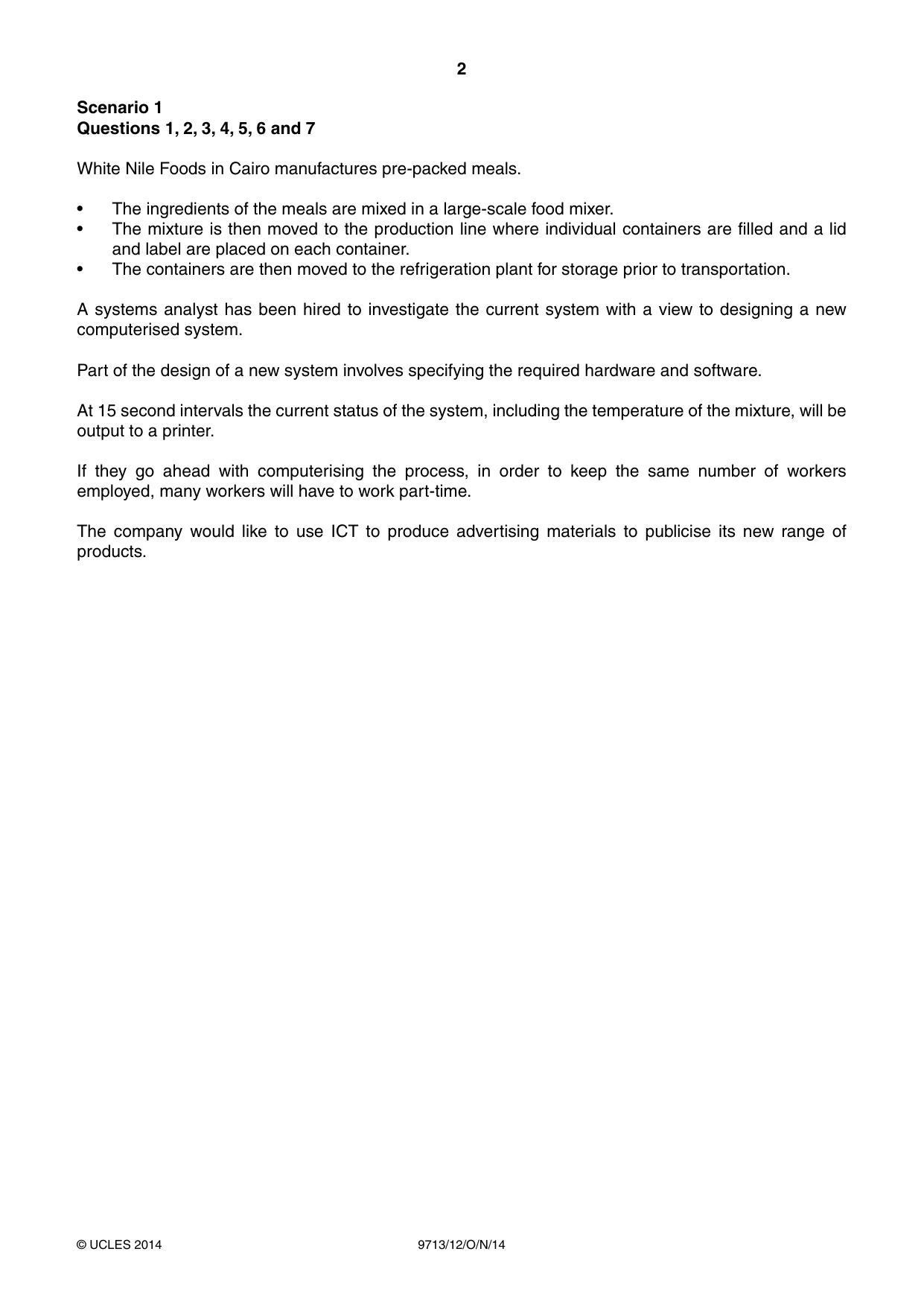 Cambridge A Level Applied Information and Communication Technology 9713 2014 Oct/Nov Paper 1 · Variant 2 question paper, page 2 of 16