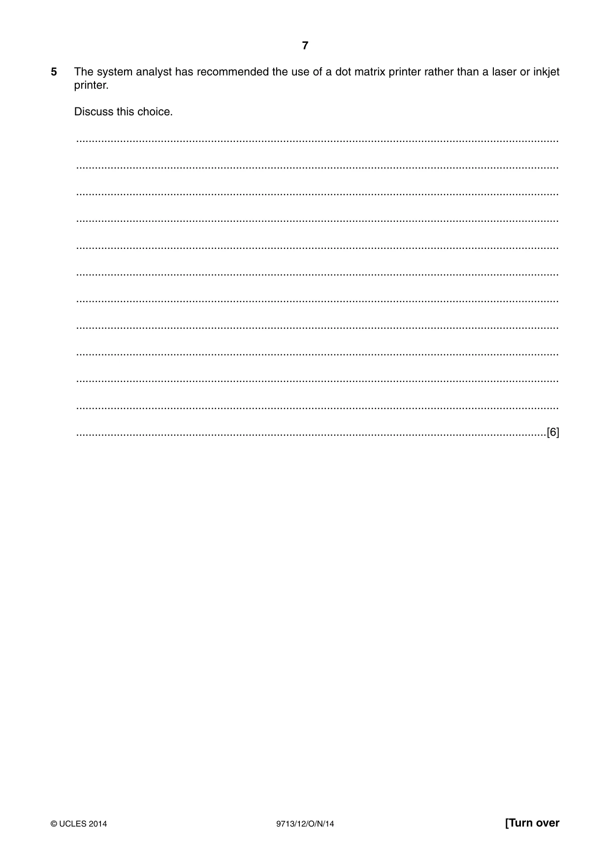 Cambridge A Level Applied Information and Communication Technology 9713 2014 Oct/Nov Paper 1 · Variant 2 question paper, page 7 of 16
