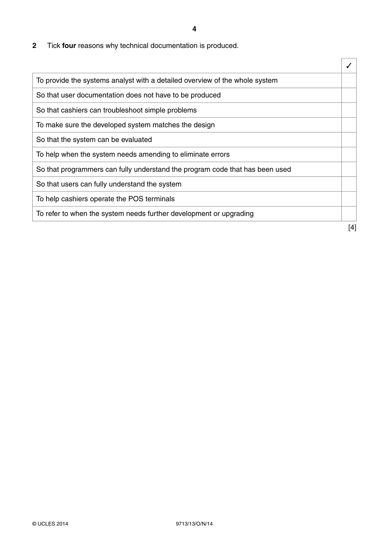Cambridge A Level Applied Information and Communication Technology 9713 2014 Oct/Nov Paper 1 · Variant 3 question paper, page 4 of 16