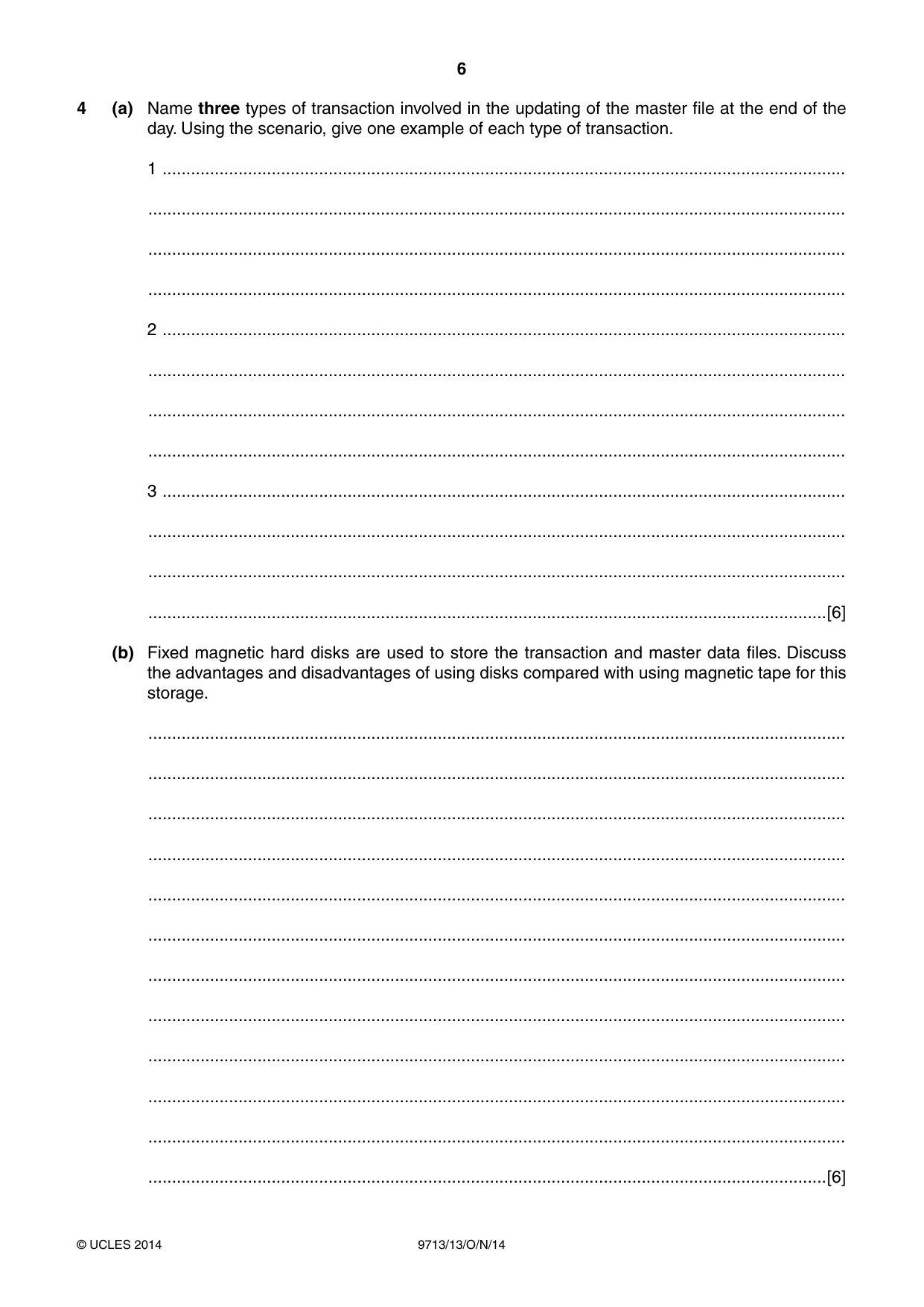 Cambridge A Level Applied Information and Communication Technology 9713 2014 Oct/Nov Paper 1 · Variant 3 question paper, page 6 of 16