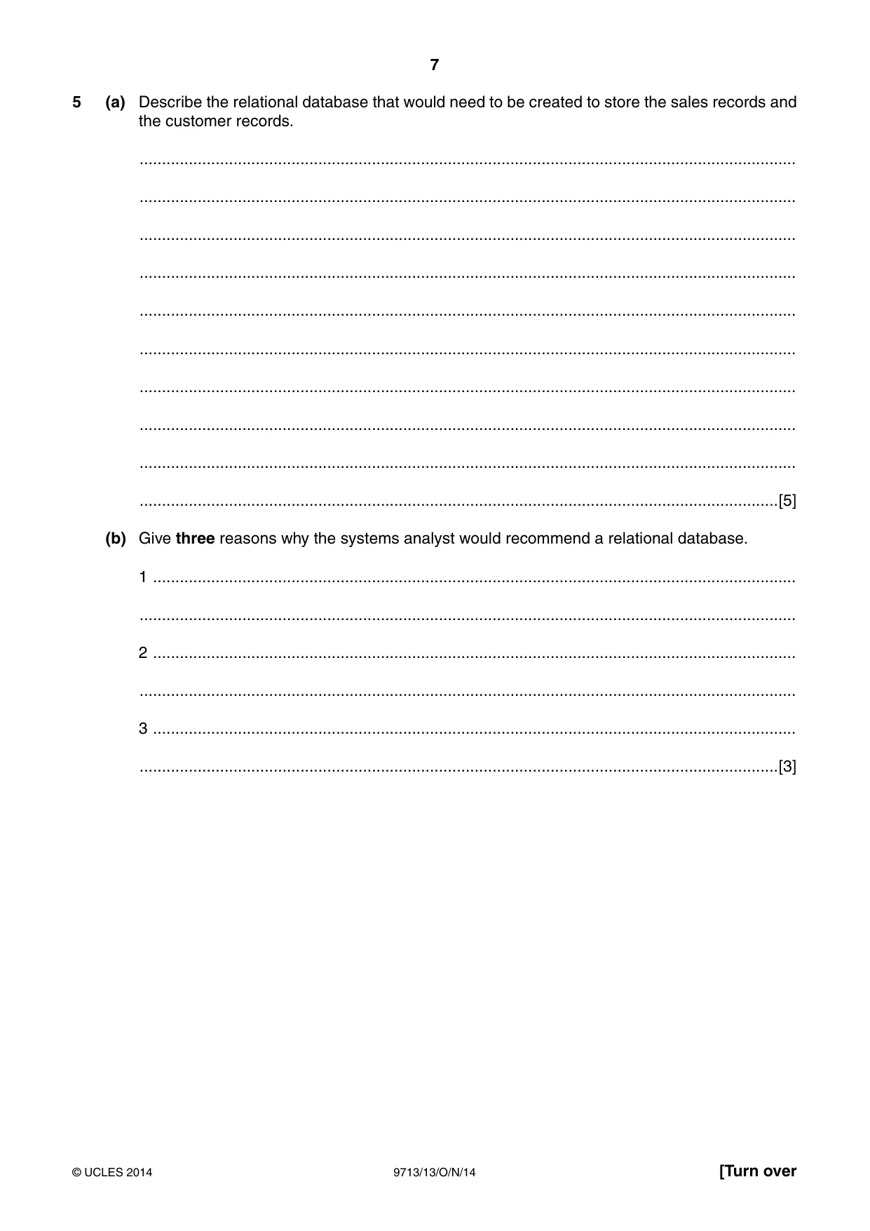 Cambridge A Level Applied Information and Communication Technology 9713 2014 Oct/Nov Paper 1 · Variant 3 question paper, page 7 of 16