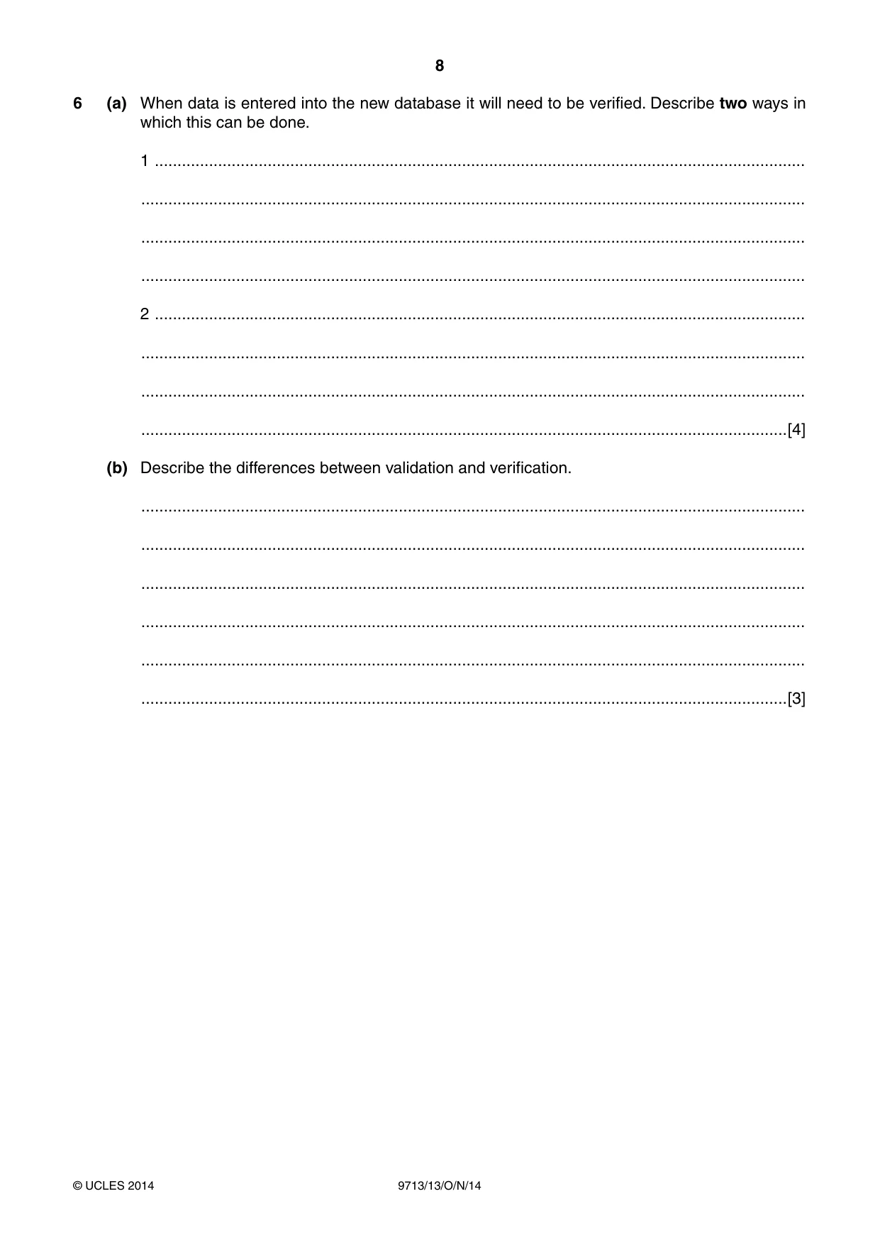 Cambridge A Level Applied Information and Communication Technology 9713 2014 Oct/Nov Paper 1 · Variant 3 question paper, page 8 of 16