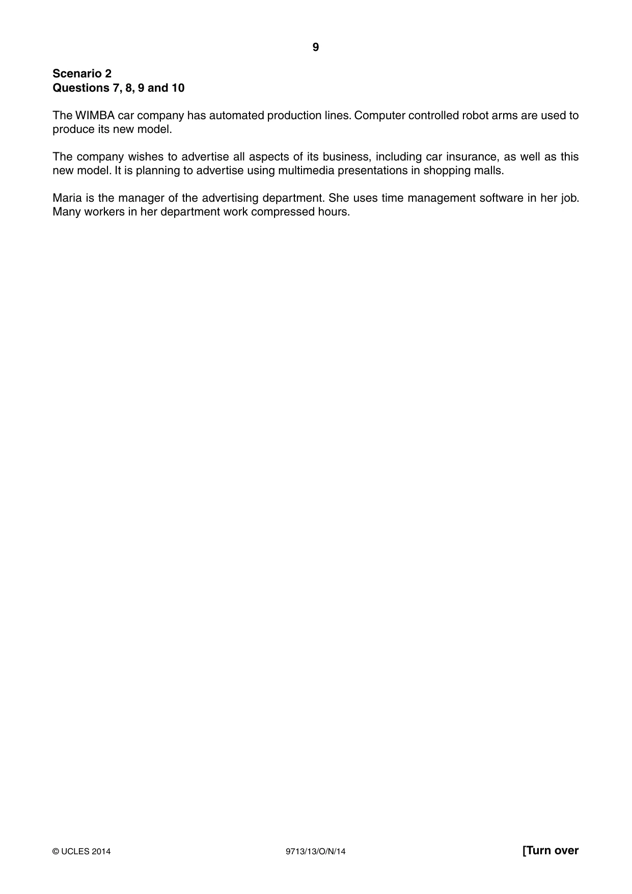 Cambridge A Level Applied Information and Communication Technology 9713 2014 Oct/Nov Paper 1 · Variant 3 question paper, page 9 of 16