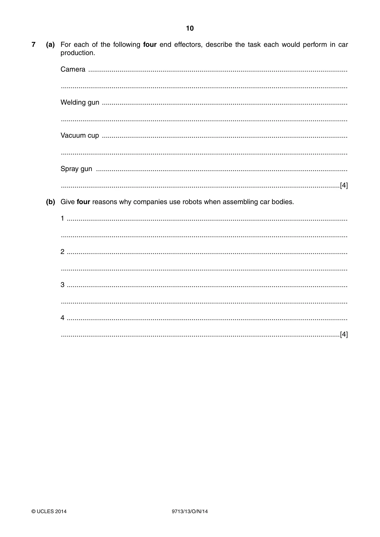 Cambridge A Level Applied Information and Communication Technology 9713 2014 Oct/Nov Paper 1 · Variant 3 question paper, page 10 of 16