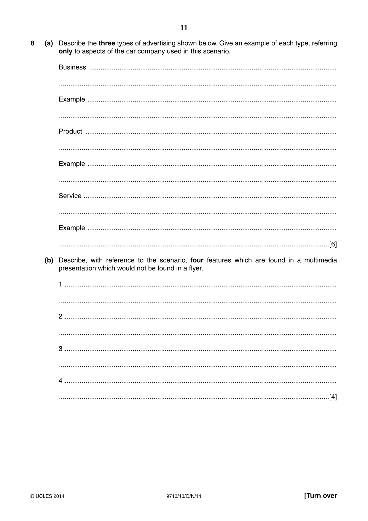 Cambridge A Level Applied Information and Communication Technology 9713 2014 Oct/Nov Paper 1 · Variant 3 question paper, page 11 of 16