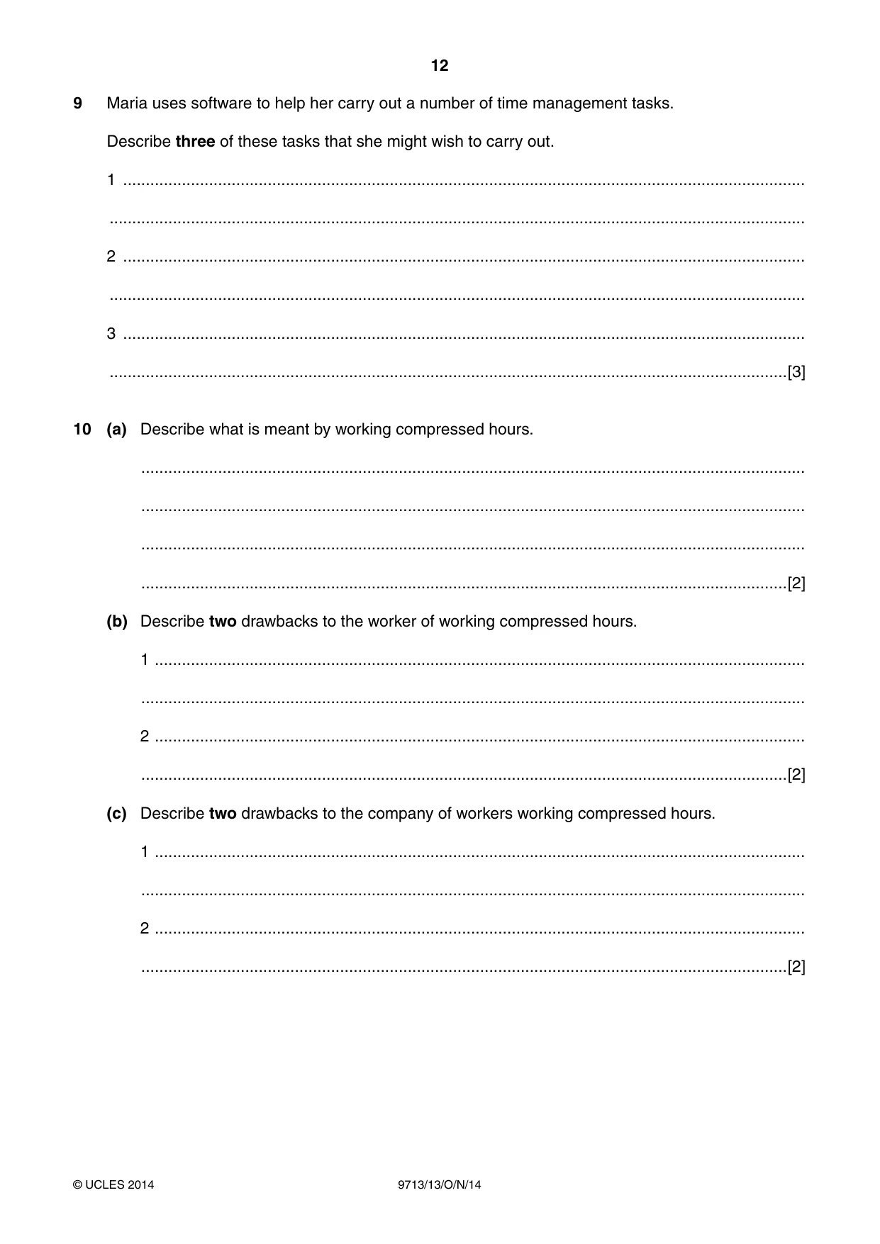 Cambridge A Level Applied Information and Communication Technology 9713 2014 Oct/Nov Paper 1 · Variant 3 question paper, page 12 of 16