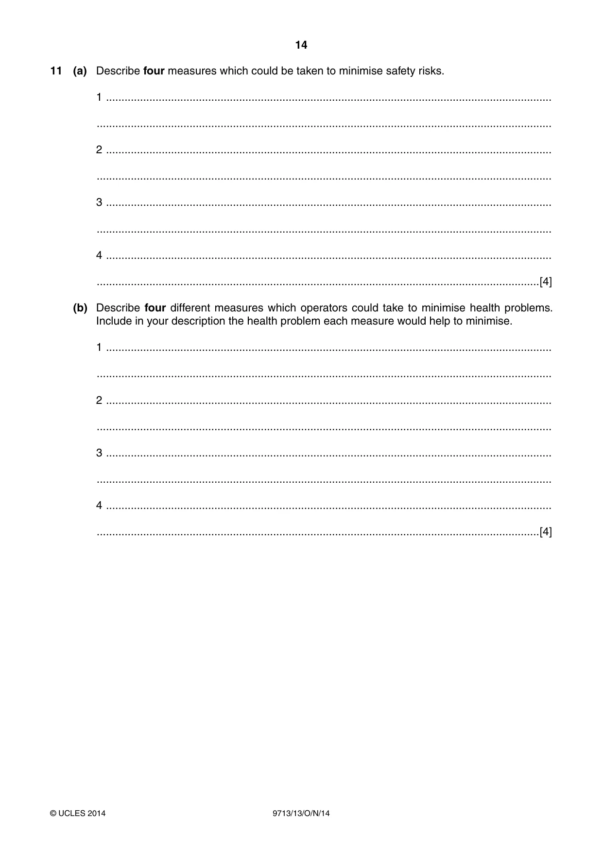 Cambridge A Level Applied Information and Communication Technology 9713 2014 Oct/Nov Paper 1 · Variant 3 question paper, page 14 of 16