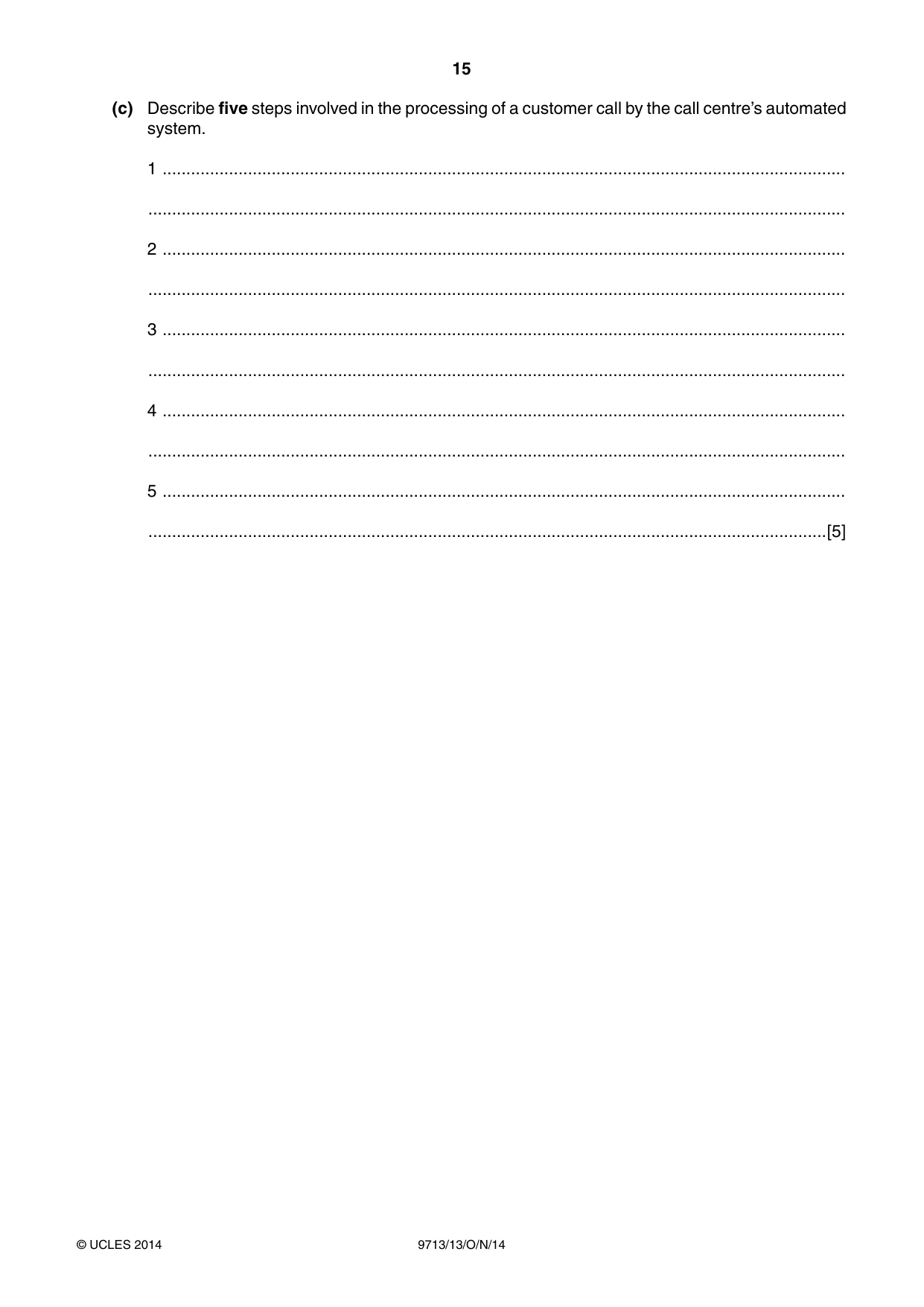 Cambridge A Level Applied Information and Communication Technology 9713 2014 Oct/Nov Paper 1 · Variant 3 question paper, page 15 of 16