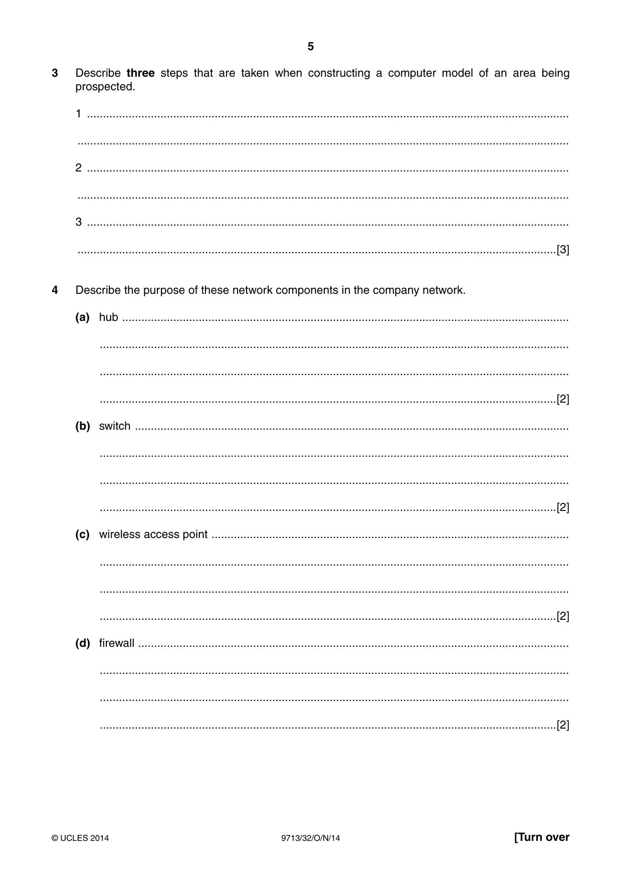 Cambridge A Level Applied Information and Communication Technology 9713 2014 Oct/Nov Paper 3 · Variant 2 question paper, page 5 of 16