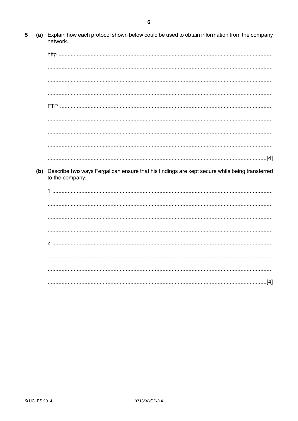 Cambridge A Level Applied Information and Communication Technology 9713 2014 Oct/Nov Paper 3 · Variant 2 question paper, page 6 of 16