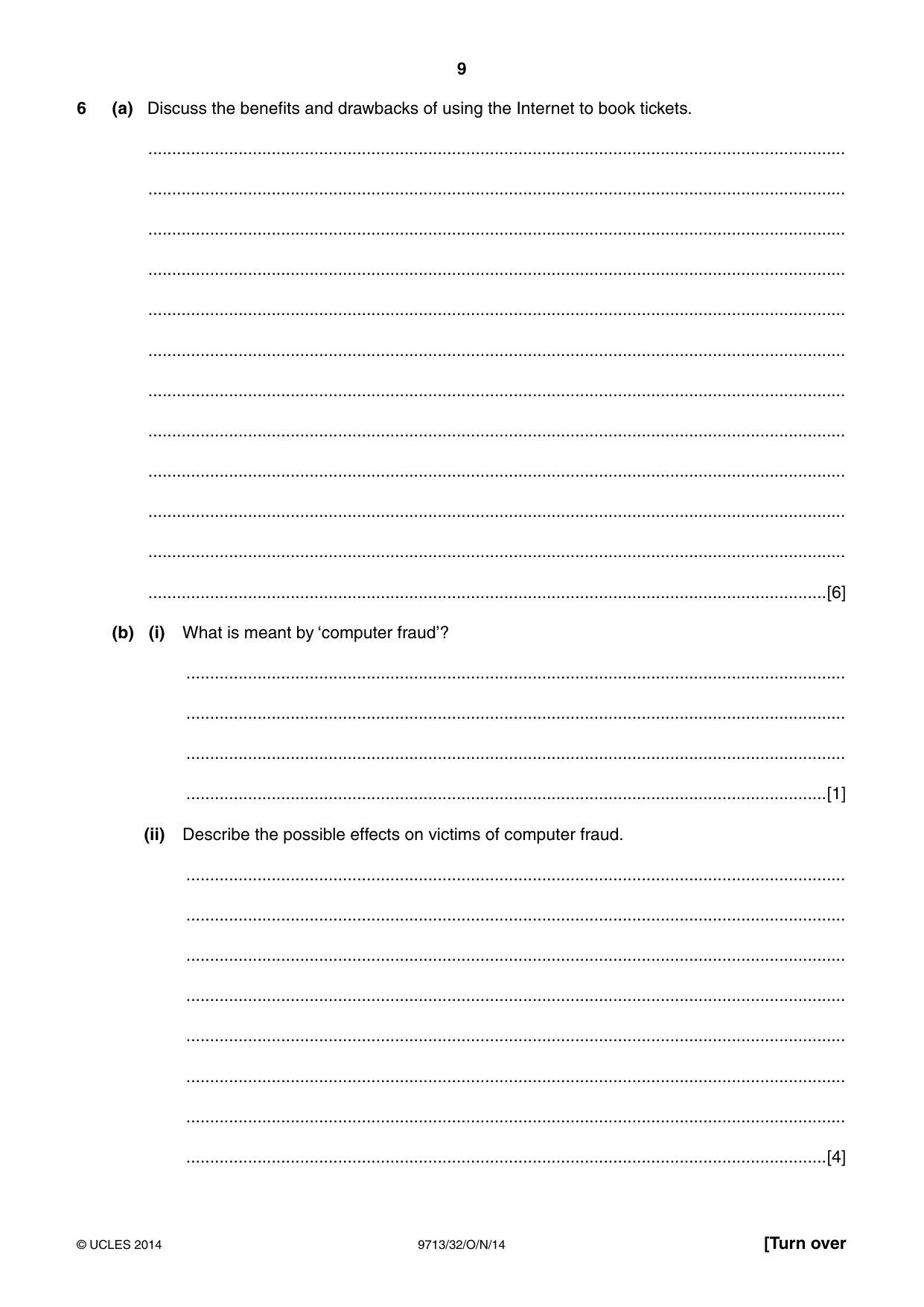 Cambridge A Level Applied Information and Communication Technology 9713 2014 Oct/Nov Paper 3 · Variant 2 question paper, page 9 of 16