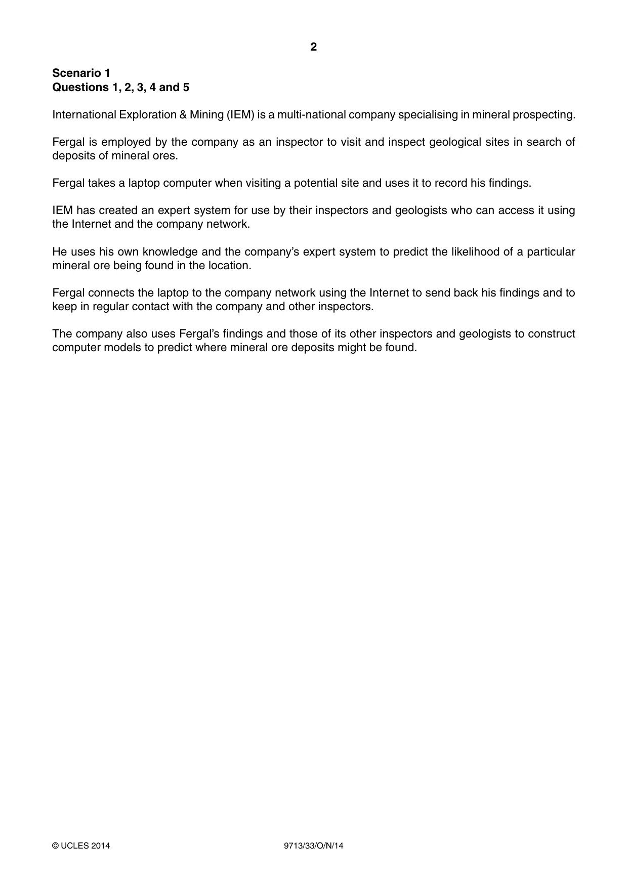 Cambridge A Level Applied Information and Communication Technology 9713 2014 Oct/Nov Paper 3 · Variant 3 question paper, page 2 of 16