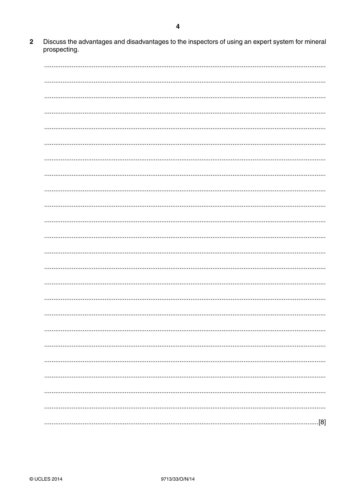 Cambridge A Level Applied Information and Communication Technology 9713 2014 Oct/Nov Paper 3 · Variant 3 question paper, page 4 of 16