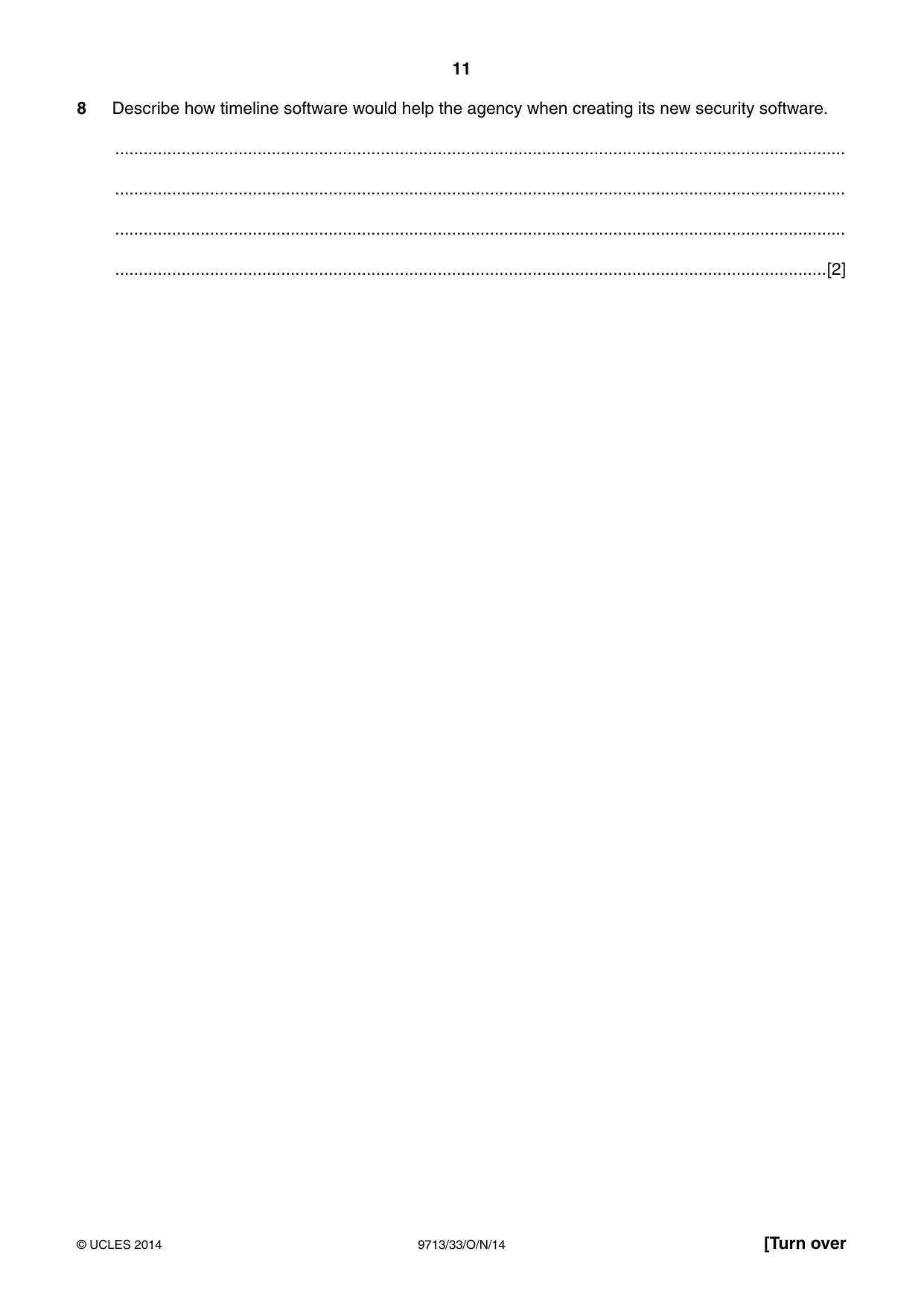 Cambridge A Level Applied Information and Communication Technology 9713 2014 Oct/Nov Paper 3 · Variant 3 question paper, page 11 of 16