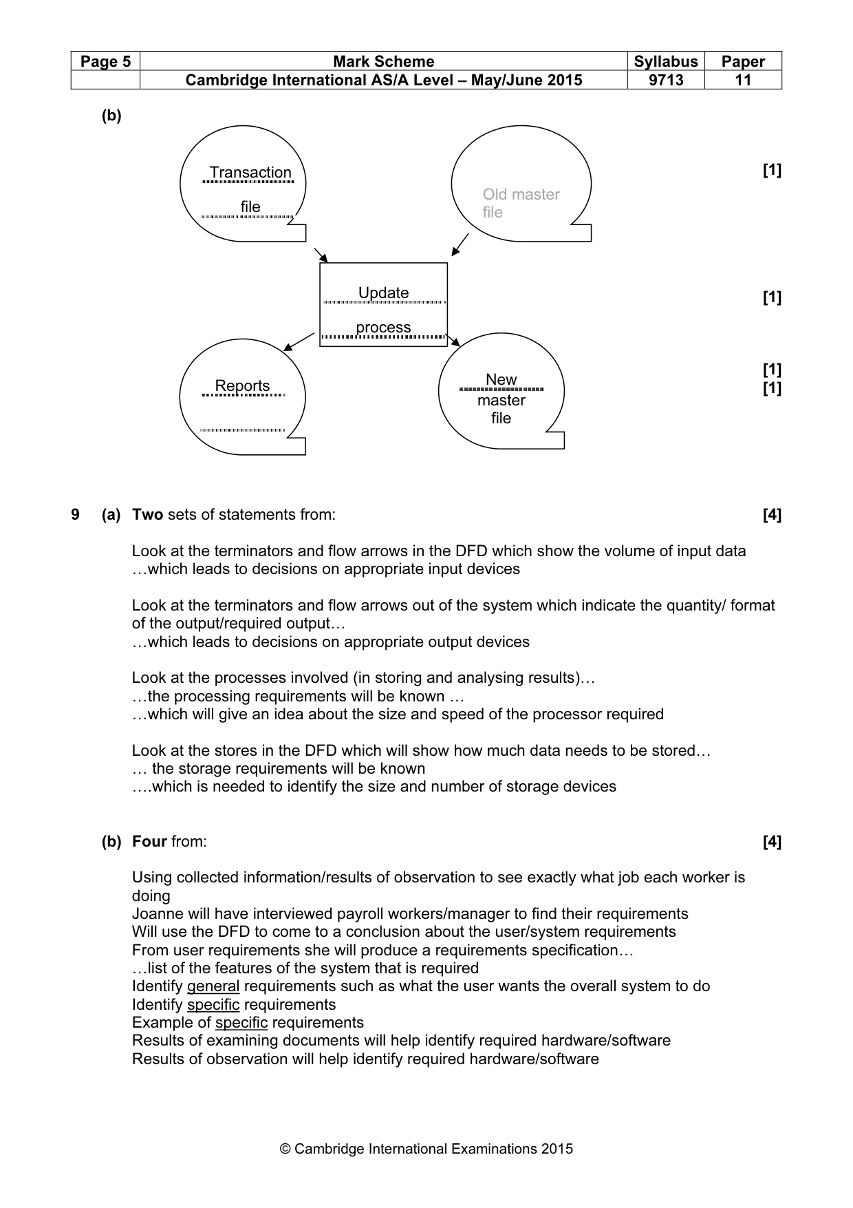 Mark scheme, page 5 of 7