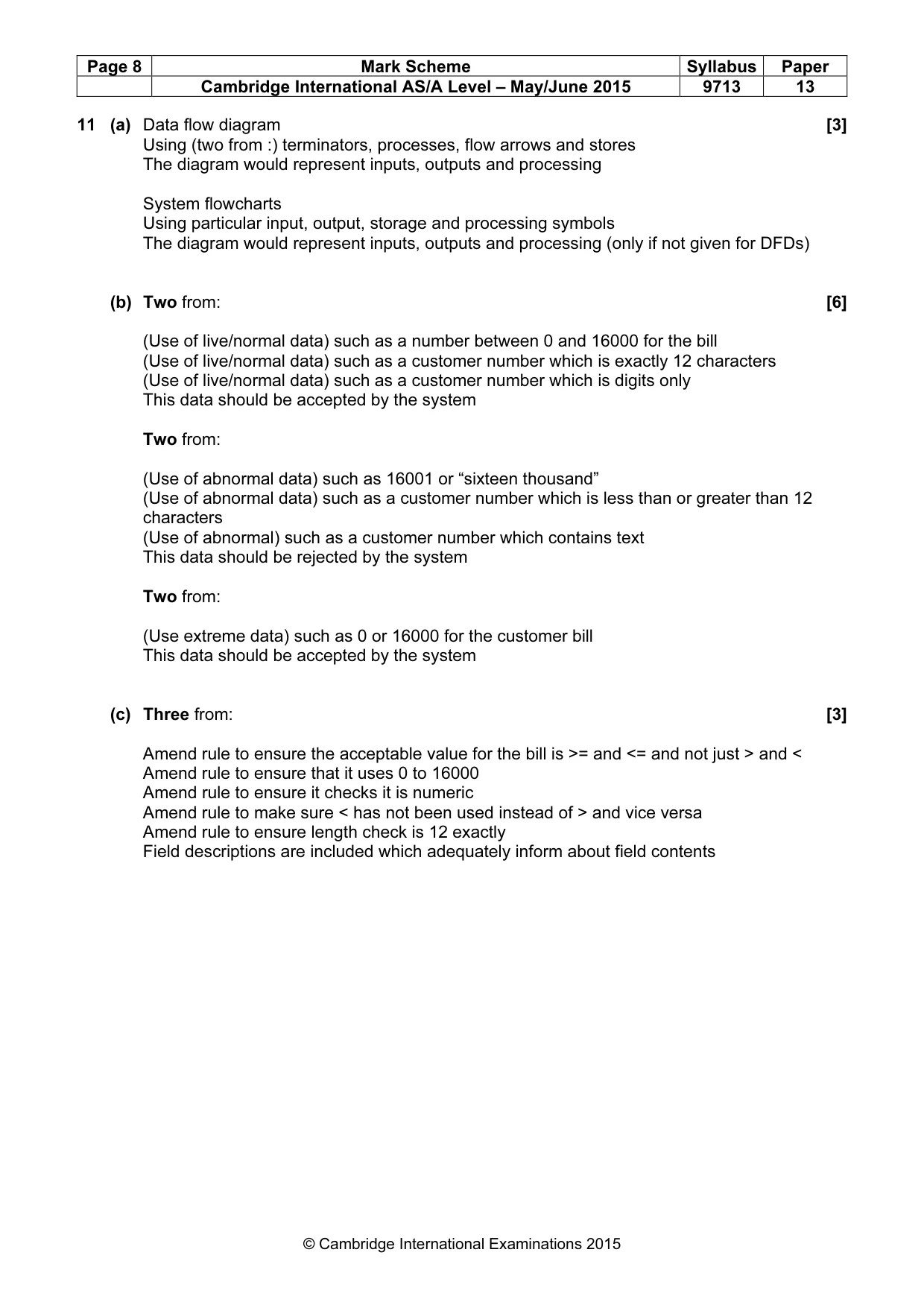 Mark scheme, page 8 of 8