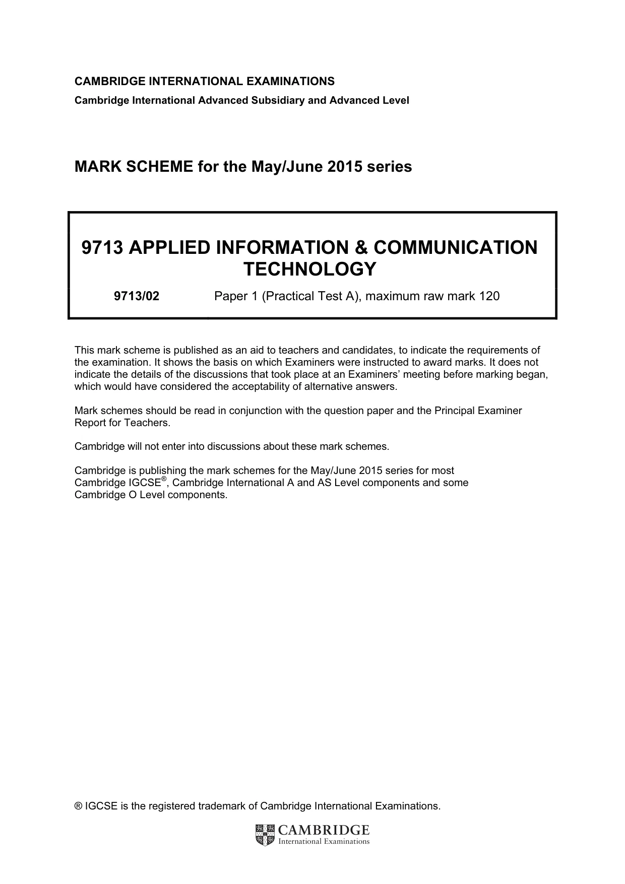 Mark scheme, page 1 of 12
