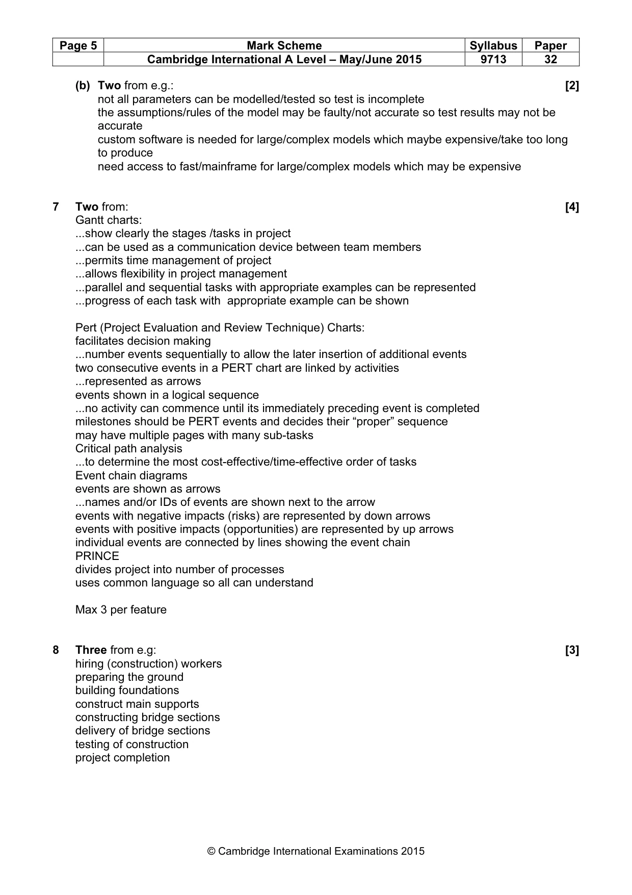 Mark scheme, page 5 of 7