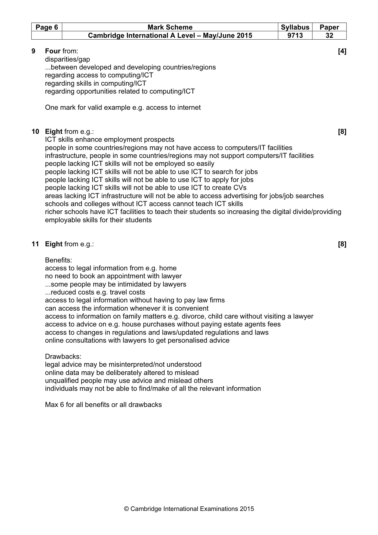 Mark scheme, page 6 of 7