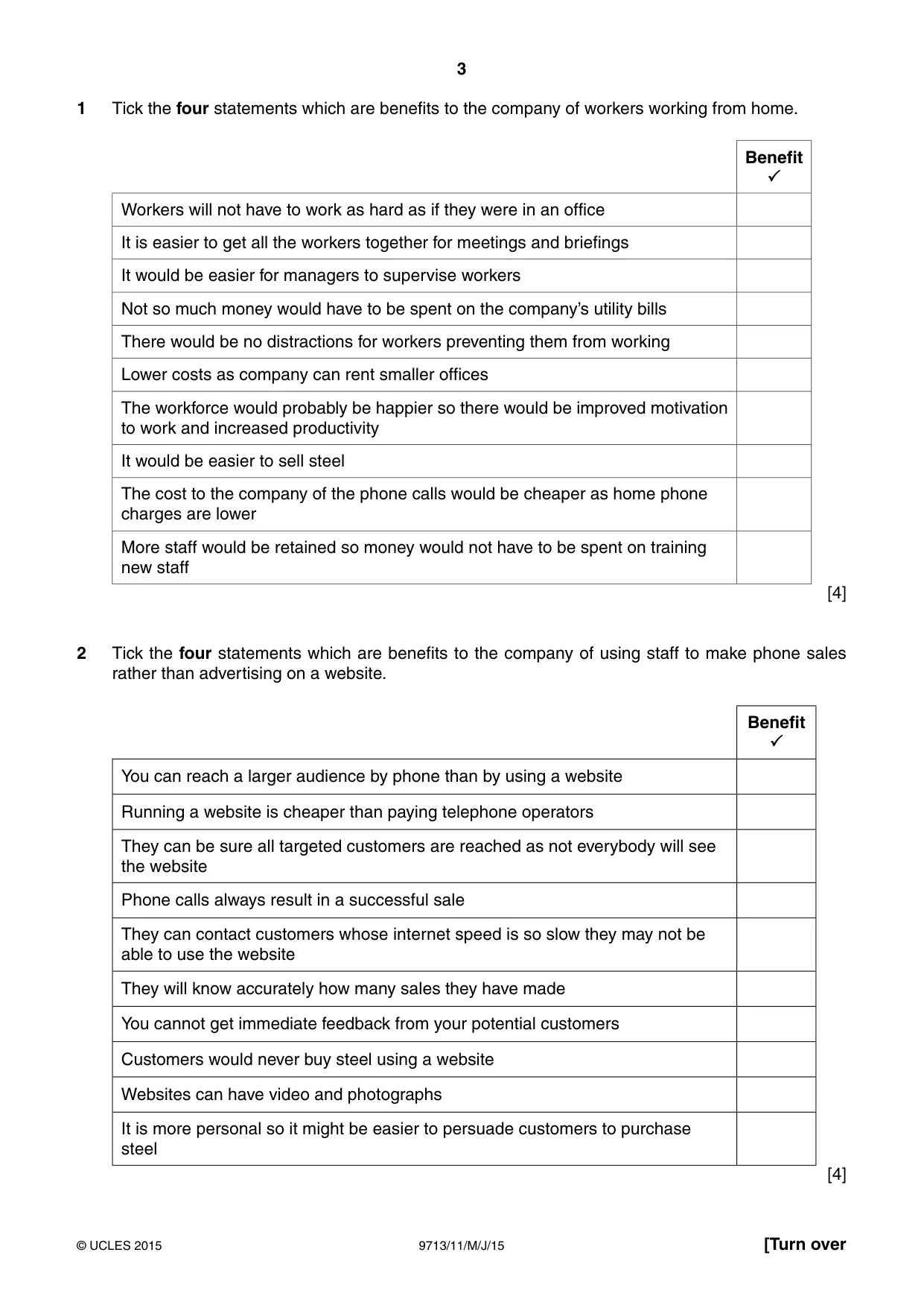 Cambridge A Level Applied Information and Communication Technology 9713 2015 May/June Paper 1 · Variant 1 question paper, page 3 of 16