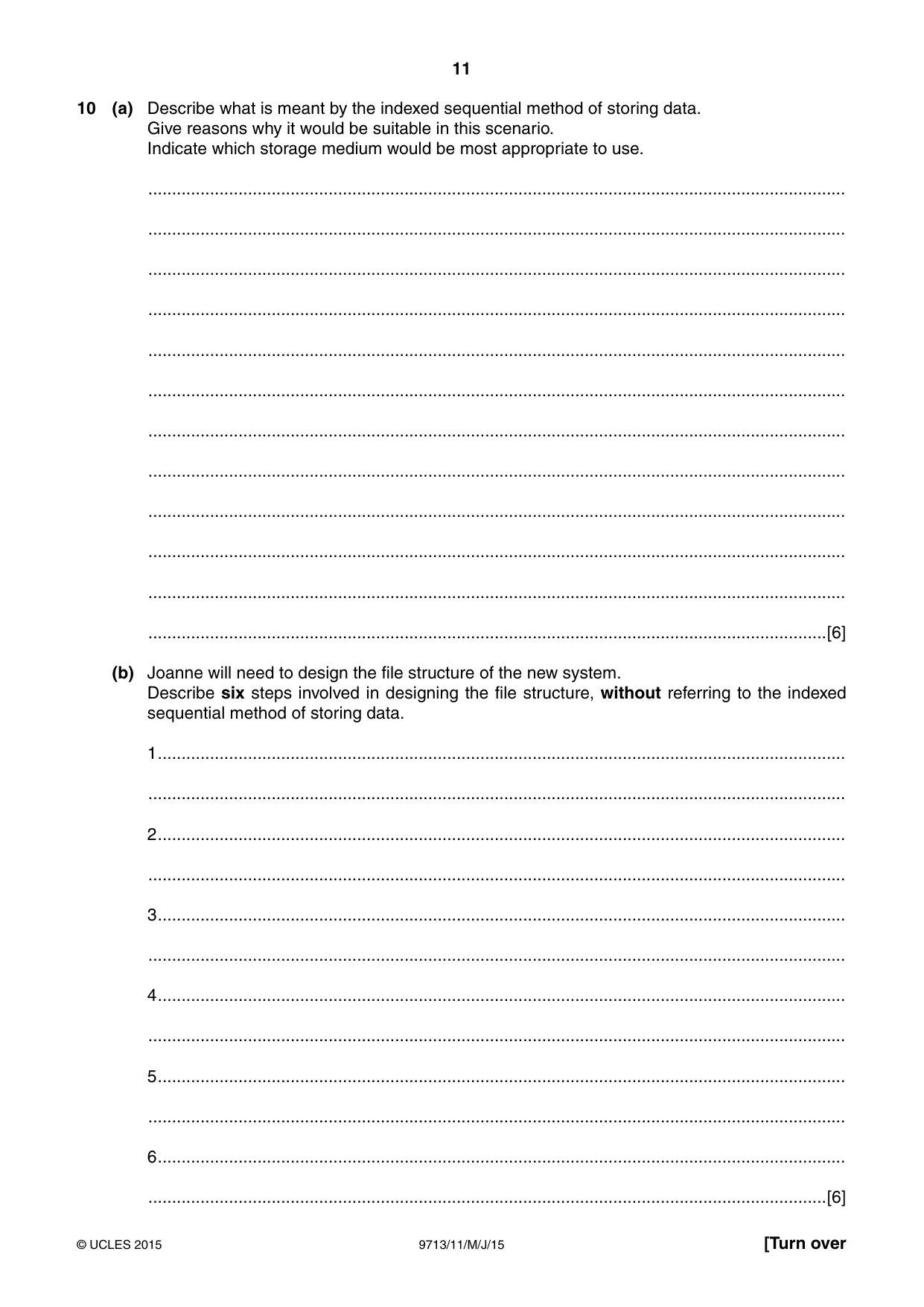 Cambridge A Level Applied Information and Communication Technology 9713 2015 May/June Paper 1 · Variant 1 question paper, page 11 of 16