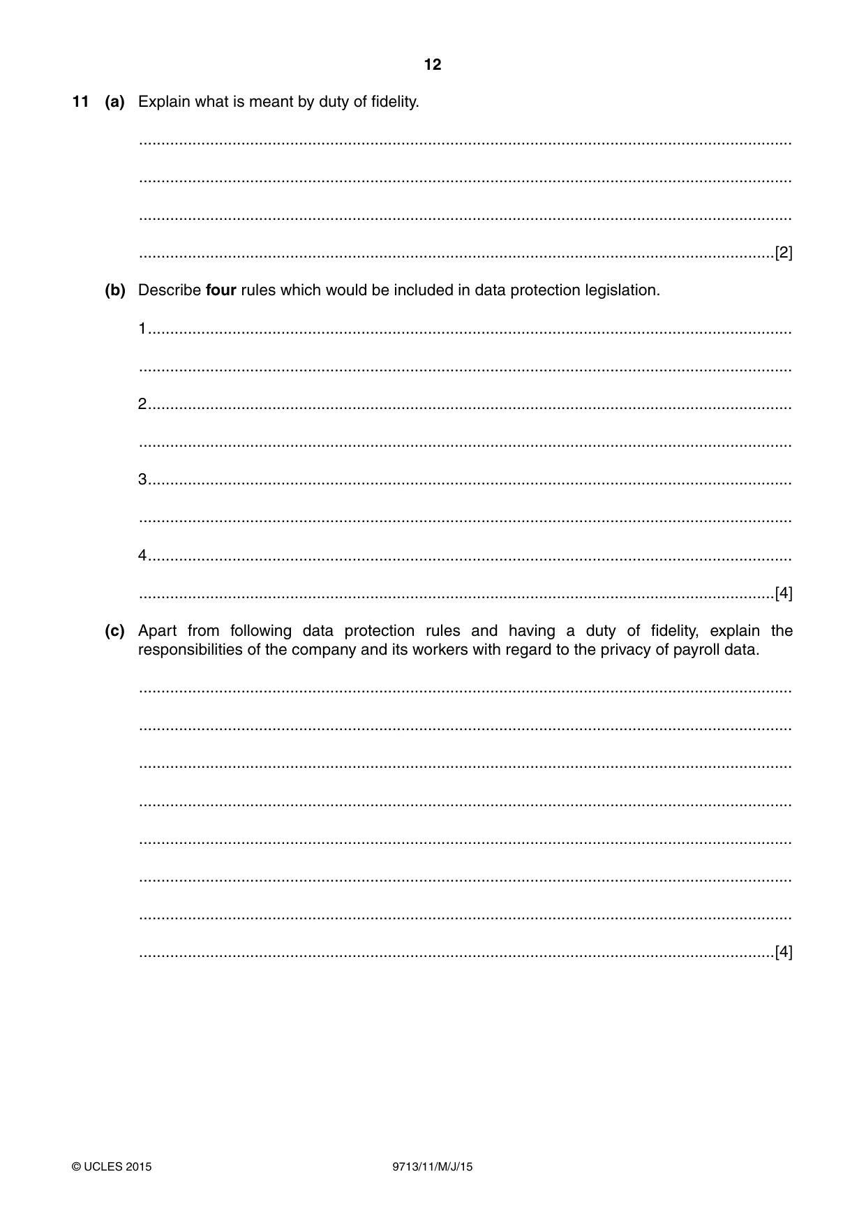 Cambridge A Level Applied Information and Communication Technology 9713 2015 May/June Paper 1 · Variant 1 question paper, page 12 of 16