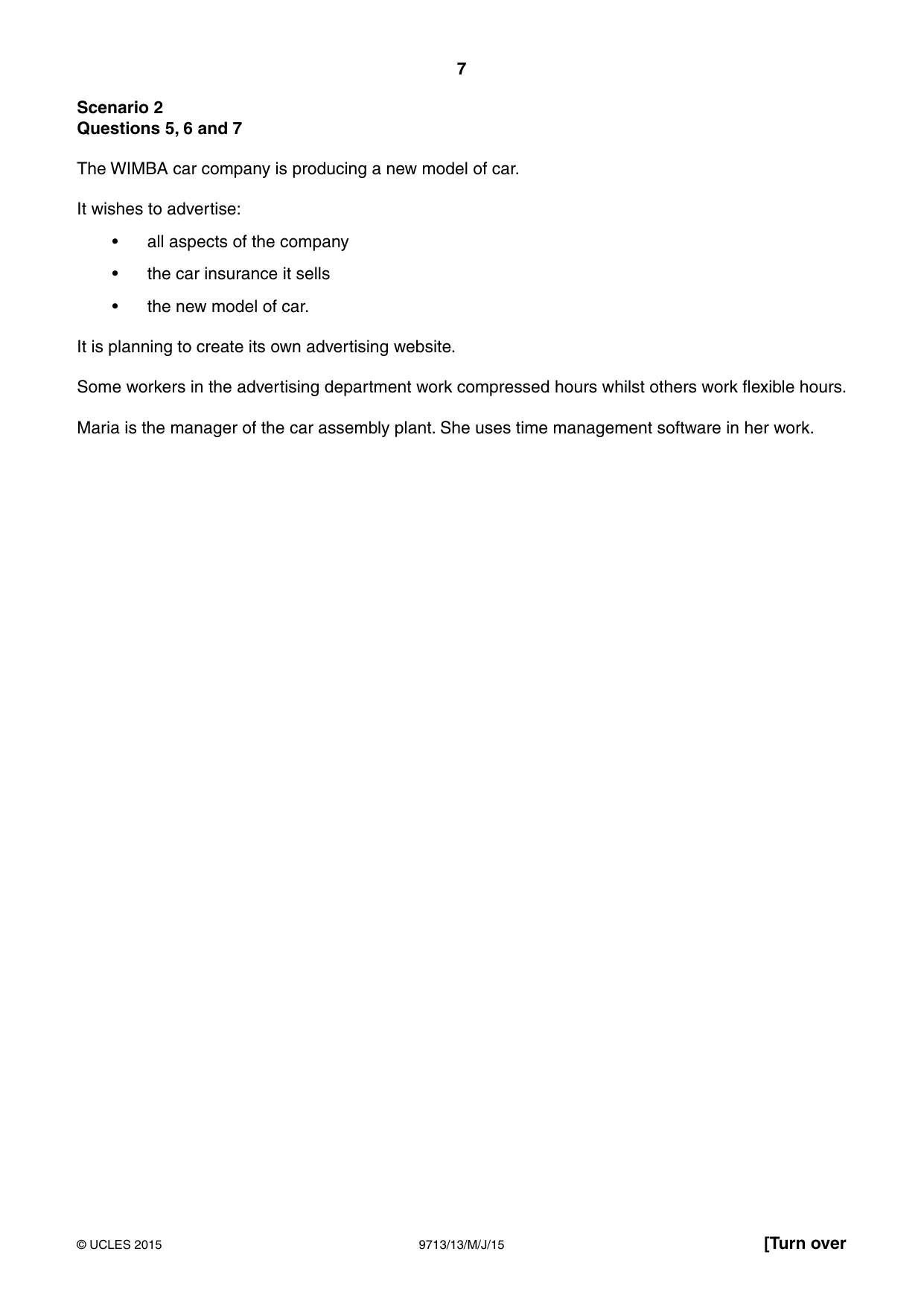 Cambridge A Level Applied Information and Communication Technology 9713 2015 May/June Paper 1 · Variant 3 question paper, page 7 of 16