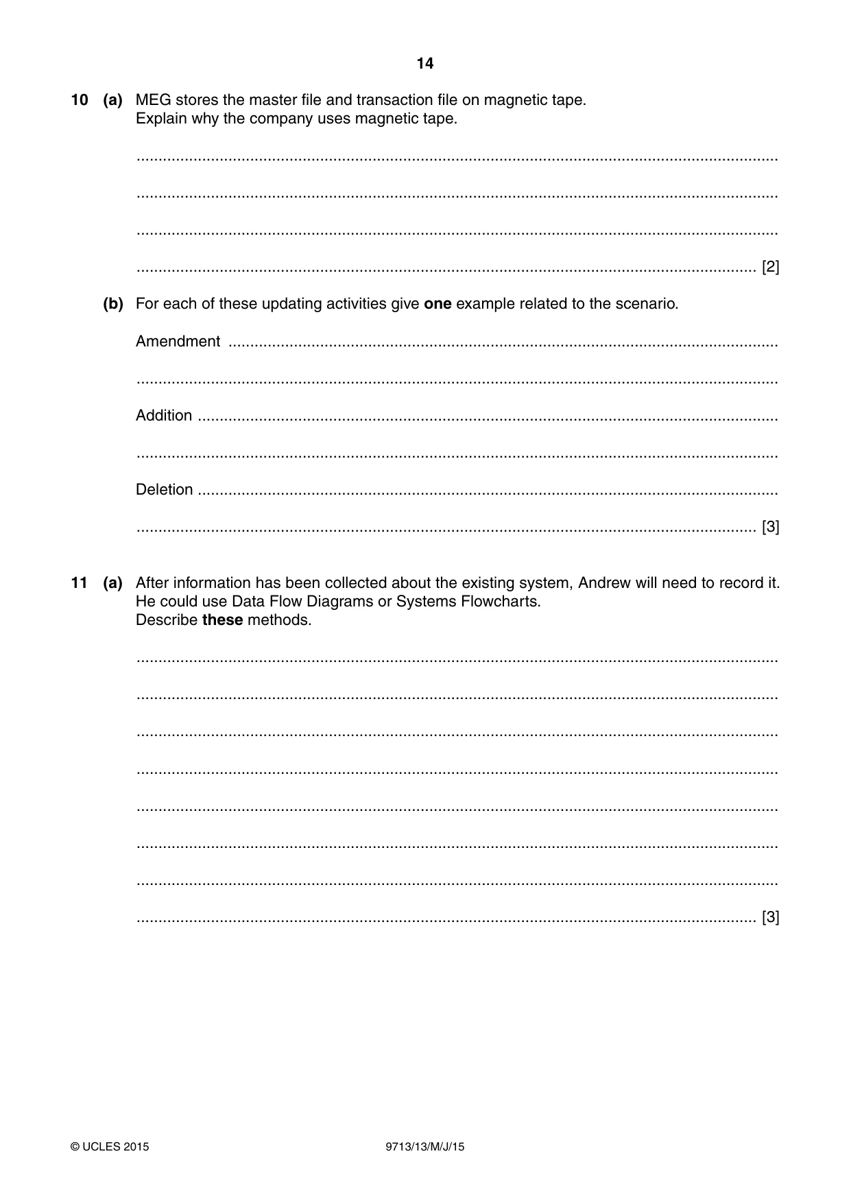 Cambridge A Level Applied Information and Communication Technology 9713 2015 May/June Paper 1 · Variant 3 question paper, page 14 of 16