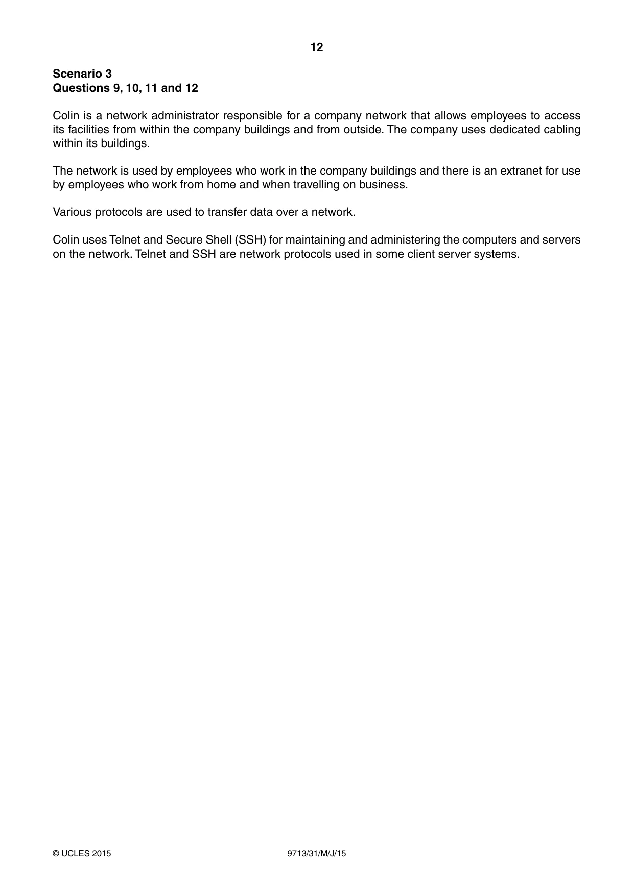 Cambridge A Level Applied Information and Communication Technology 9713 2015 May/June Paper 3 · Variant 1 question paper, page 12 of 16