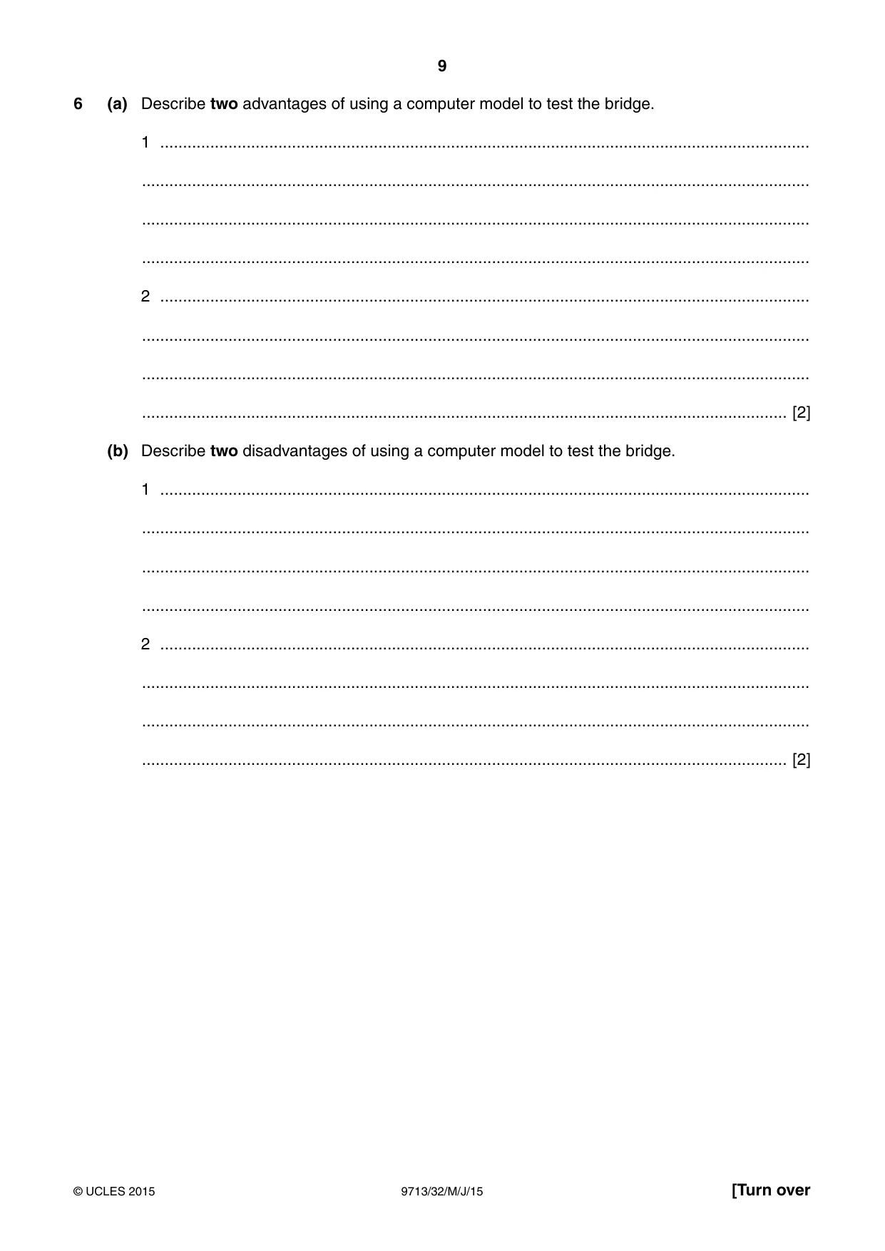 Cambridge A Level Applied Information and Communication Technology 9713 2015 May/June Paper 3 · Variant 2 question paper, page 9 of 20