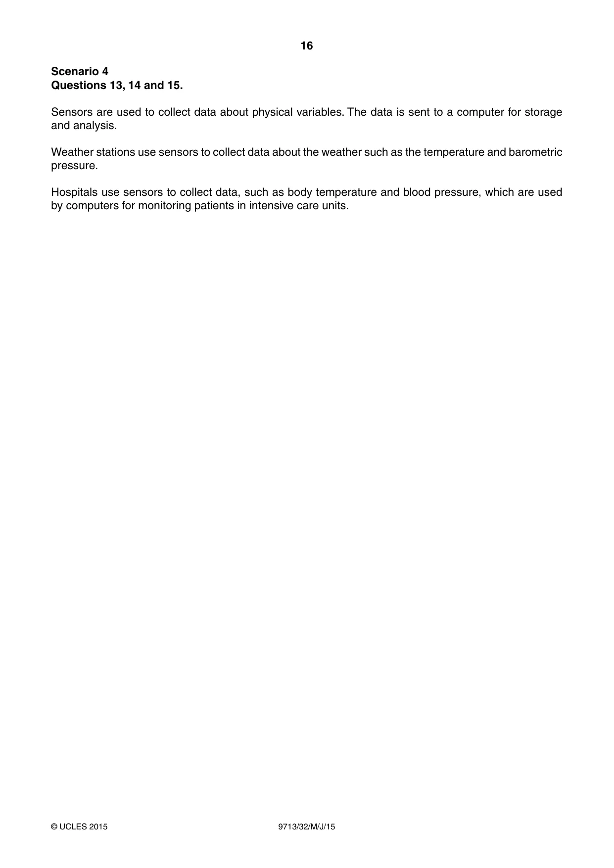 Cambridge A Level Applied Information and Communication Technology 9713 2015 May/June Paper 3 · Variant 2 question paper, page 16 of 20