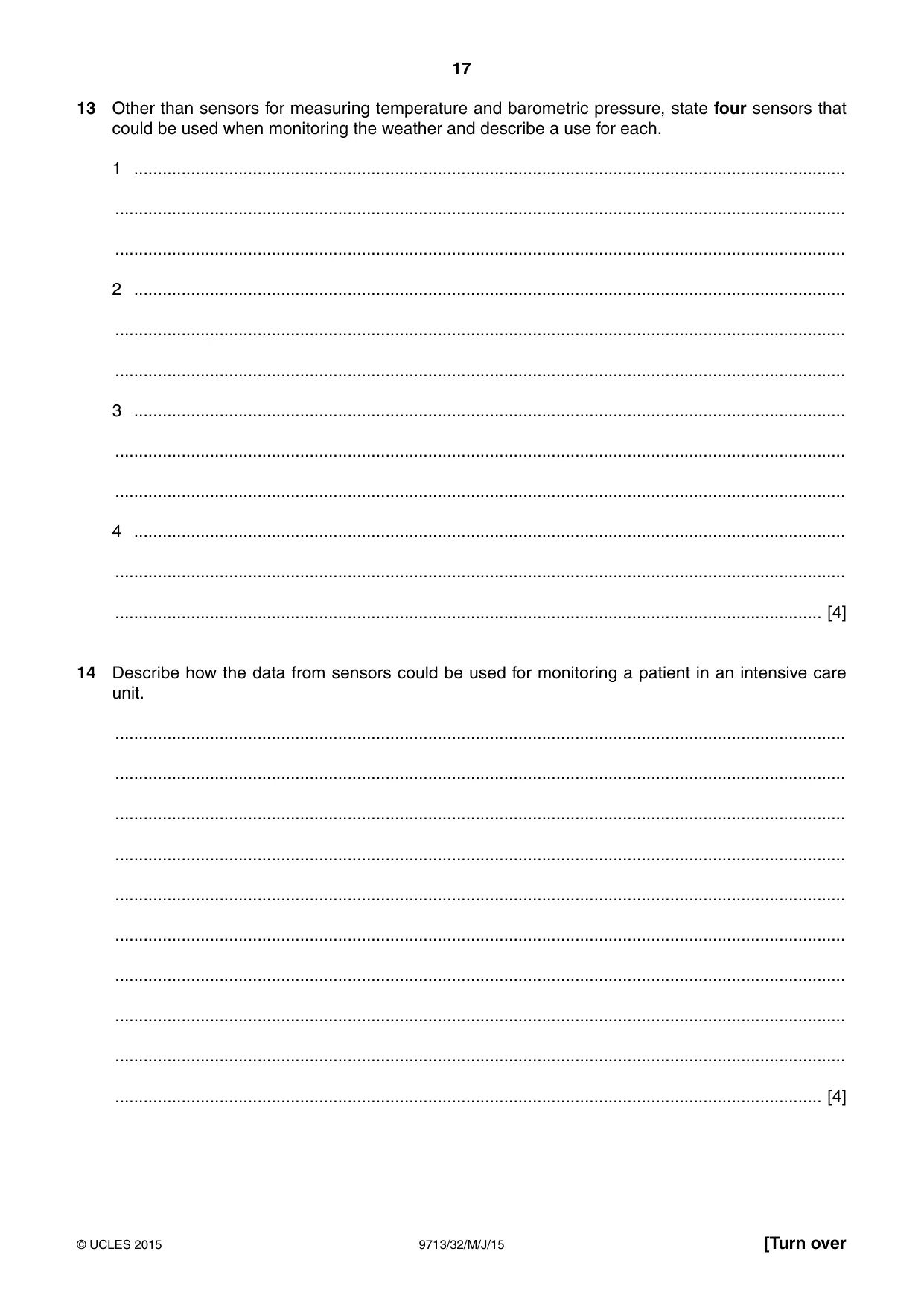 Cambridge A Level Applied Information and Communication Technology 9713 2015 May/June Paper 3 · Variant 2 question paper, page 17 of 20