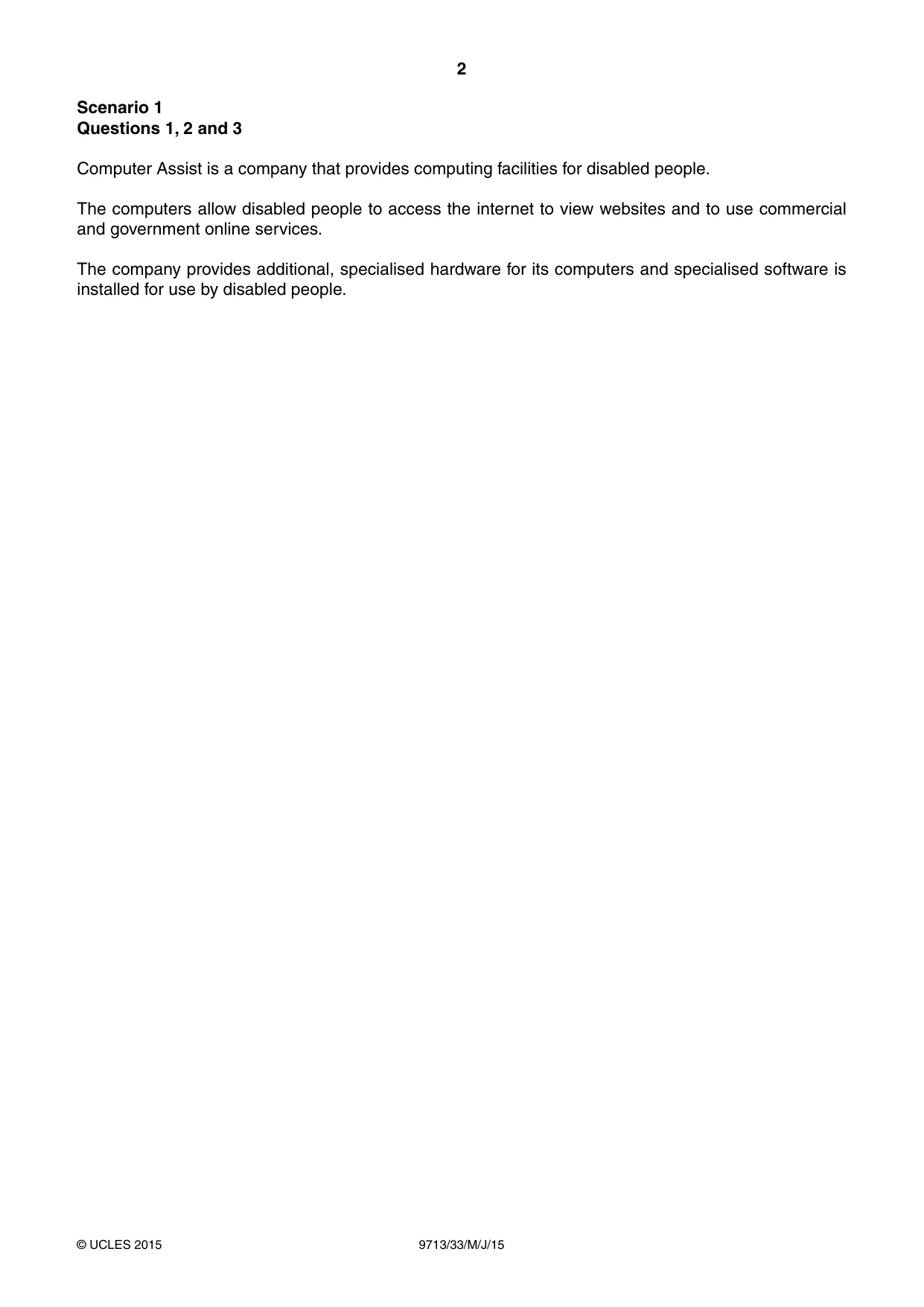 Cambridge A Level Applied Information and Communication Technology 9713 2015 May/June Paper 3 · Variant 3 question paper, page 2 of 16