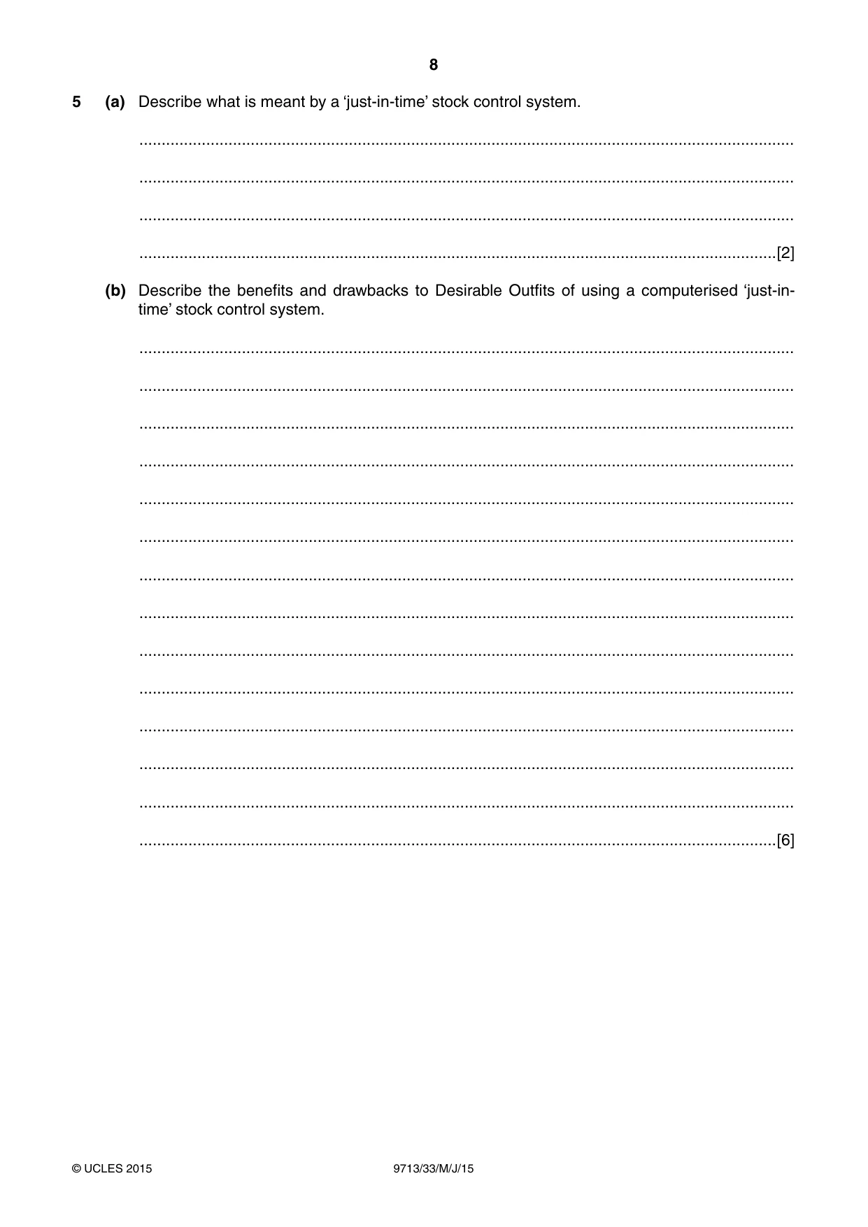 Cambridge A Level Applied Information and Communication Technology 9713 2015 May/June Paper 3 · Variant 3 question paper, page 8 of 16