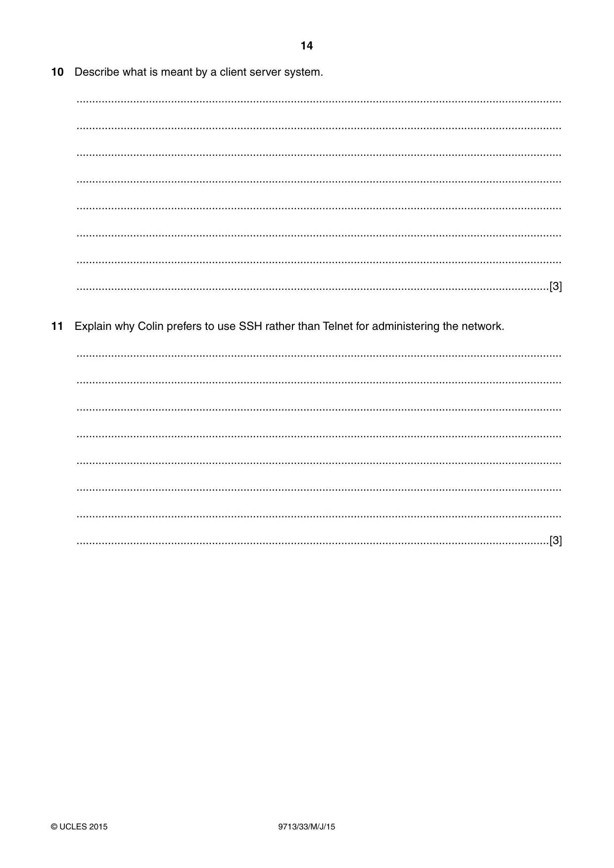 Cambridge A Level Applied Information and Communication Technology 9713 2015 May/June Paper 3 · Variant 3 question paper, page 14 of 16