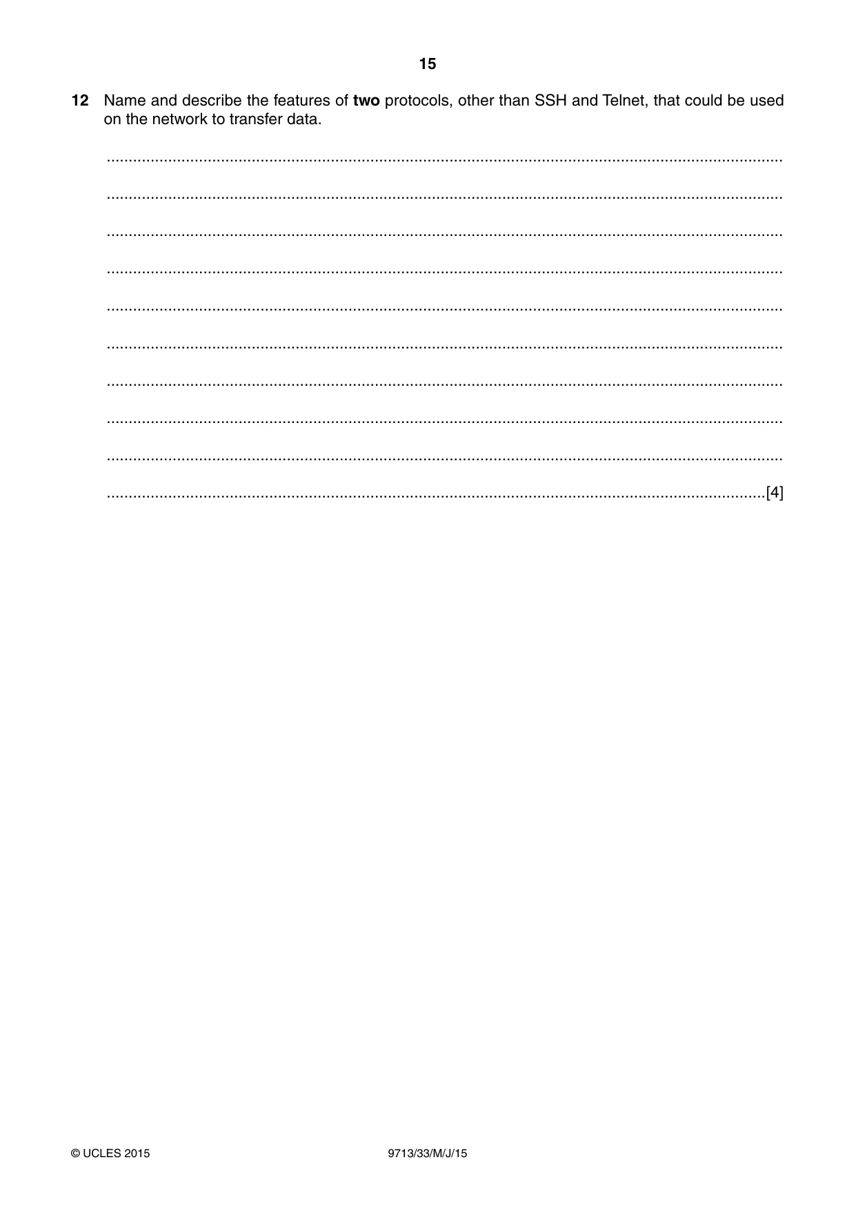 Cambridge A Level Applied Information and Communication Technology 9713 2015 May/June Paper 3 · Variant 3 question paper, page 15 of 16