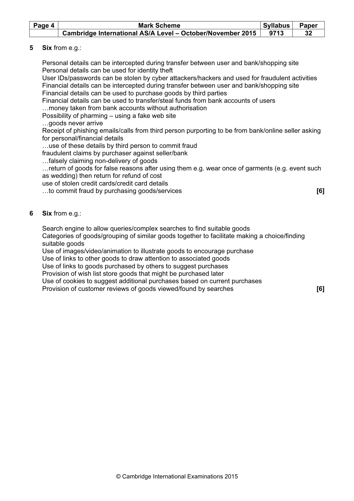 Mark scheme, page 4 of 7